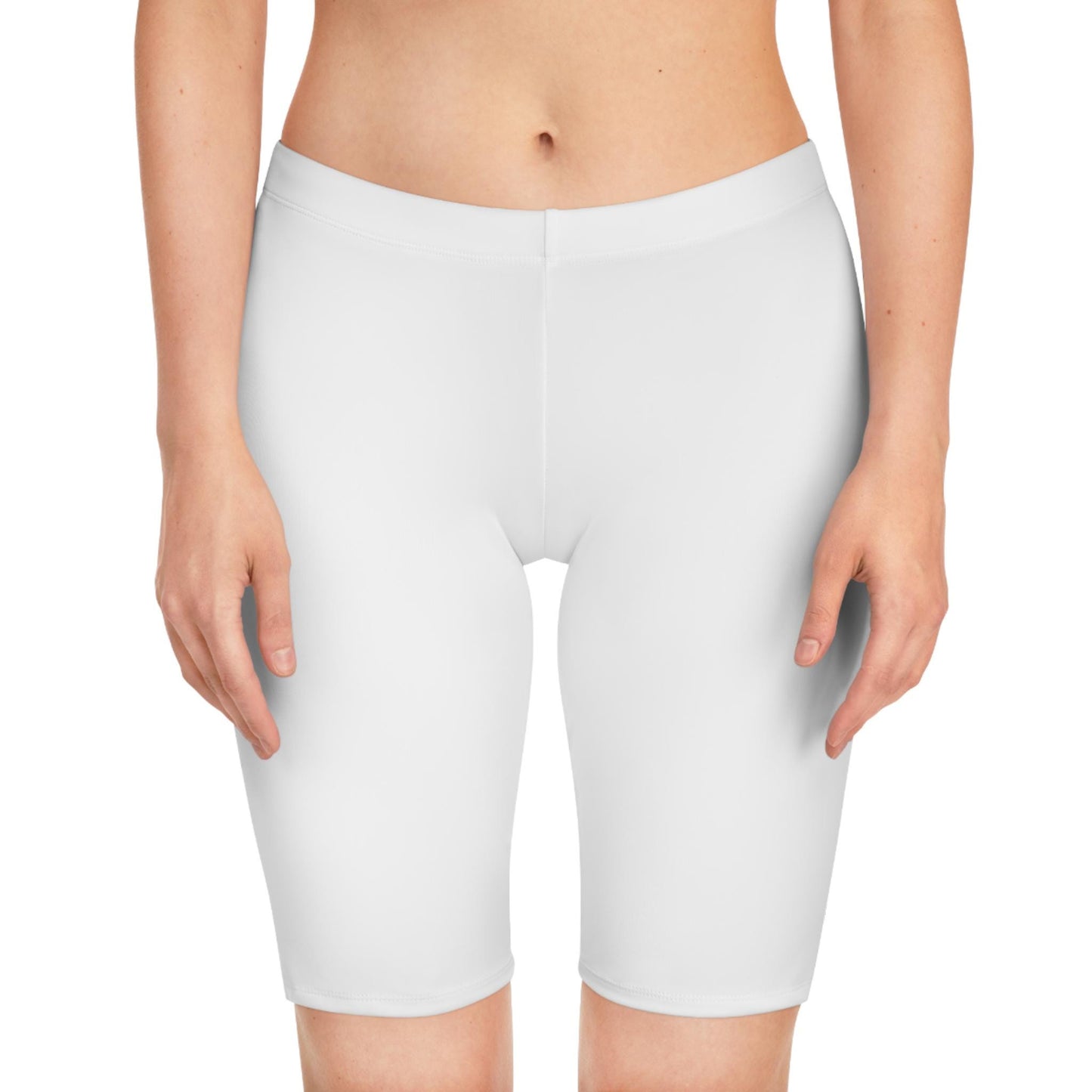 Queen of Spades Biker Shorts, Hotwife Lifestyle Apparel | QOS Symbol Workout Shorts, Sexy Mid-Waist Fit, Kinky Gymwear, Submissive Bottoms