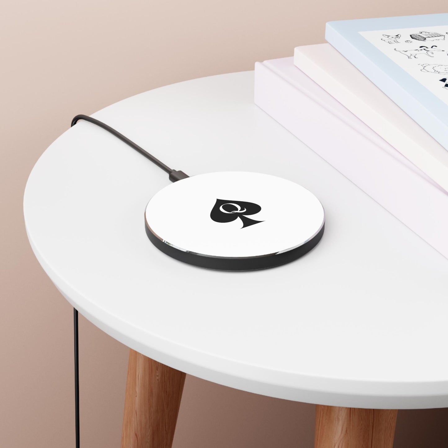 Queen of Spades Wireless Charger | Hotwife QOS Kink Tech Gift, Cuckold Lifestyle Decor, Sexy BBC Symbol Power Pad, BDSM Swinger Accessory