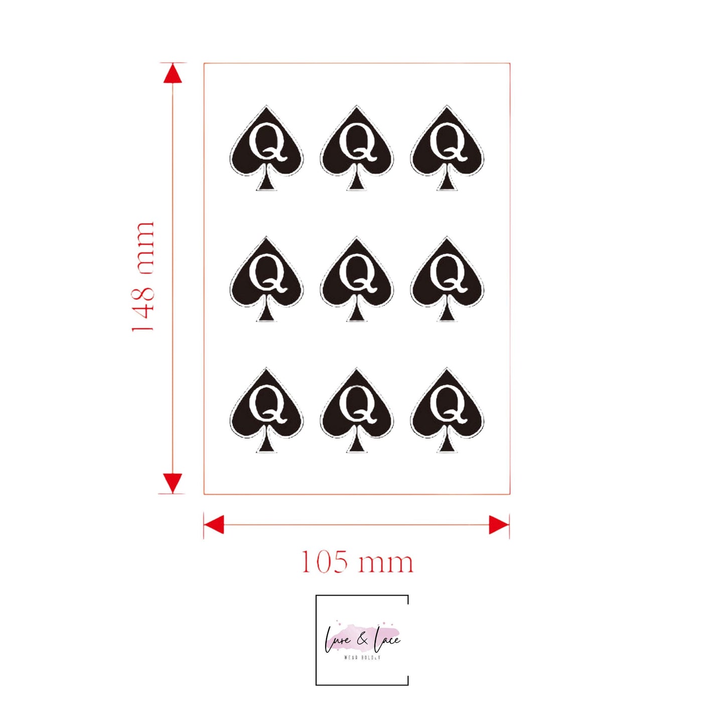 Queen Of Spades Temporary Tattoo QOS | Hotwife Sexy Waterproof Tattoo, Wife Naughty Sex, BBC Bull Cuck Swinger, Pineapple Sex, Gift for her