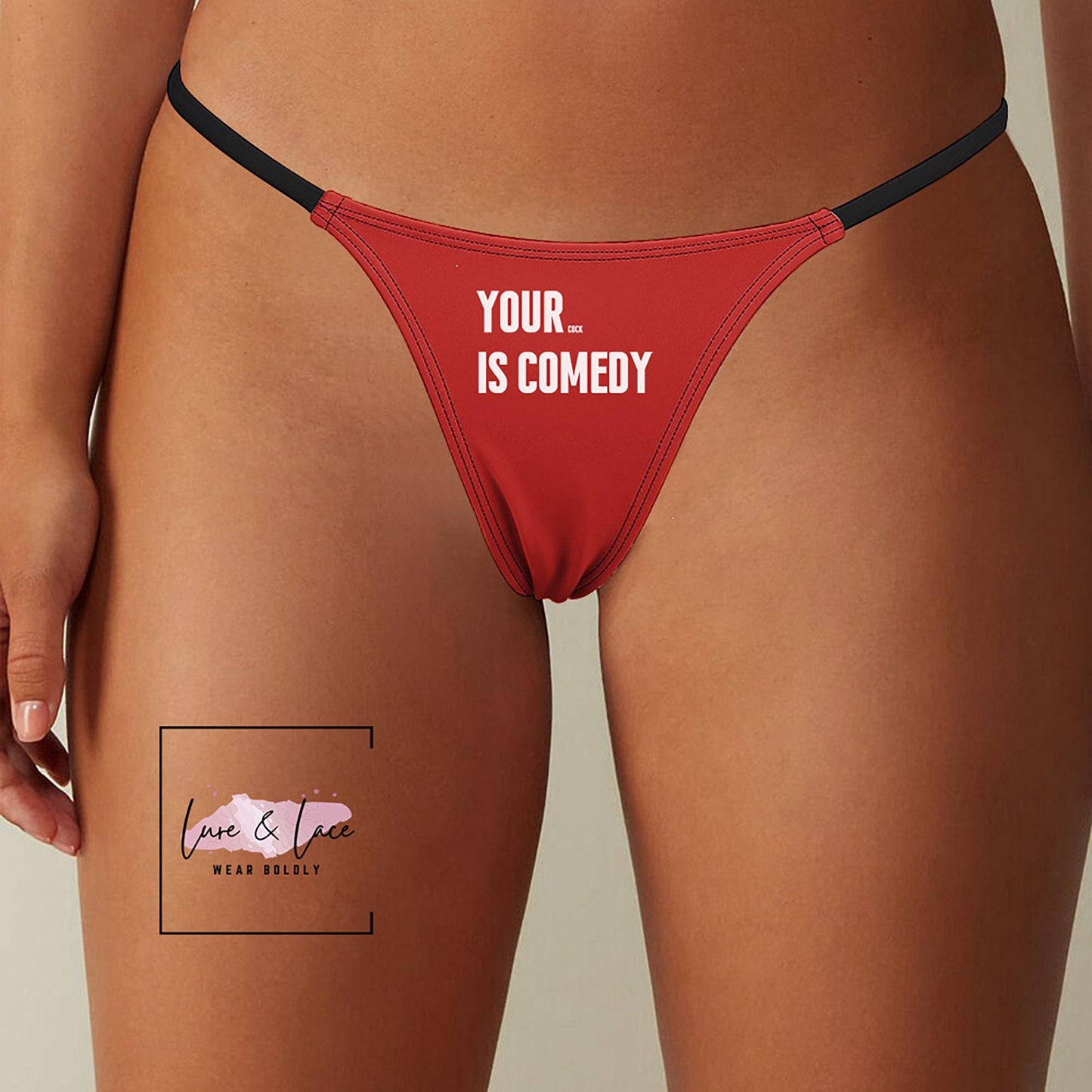 your Dick Is Comedy Sexy Thong, QOS G-String, Naughty Lingerie Panties, Hotwife Lifestyle, Queen of Spades, Cuck