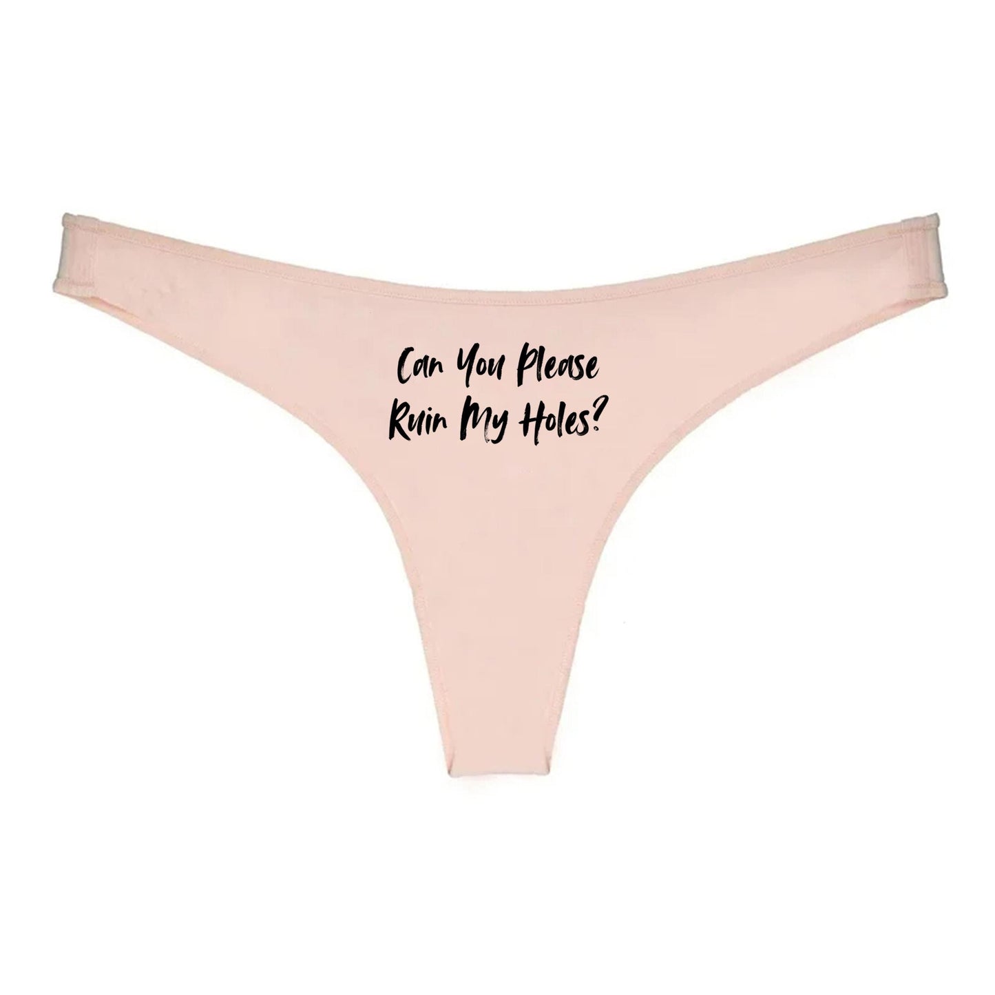 Can You Please Ruin My Holes Thong | Hotwife lifestyle QoS Panties, Sexy Gift Idea for Wife, Queen of Spades, cuck husband Underwear