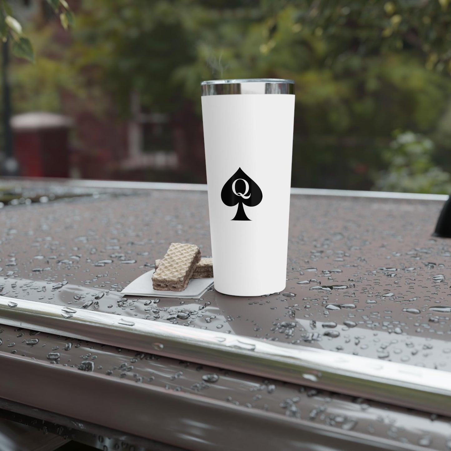 Queen of Spades Copper Vacuum Tumbler 22oz QOS Hotwife Lifestyle Cuck Bull Stainless Steel Insulated Mug with Lid BPA Free Swinger Gift