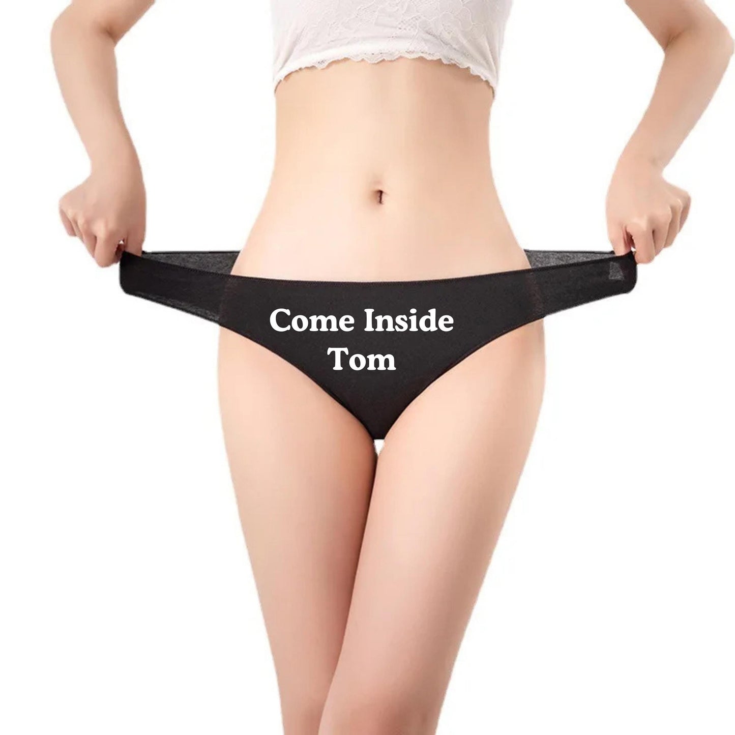 Custom Underwear, Personalized Panty Funny Gifts for Her, Girlfriend, Women come inside sex , Sexy Thong Face, Valentines, Anniversary Wife