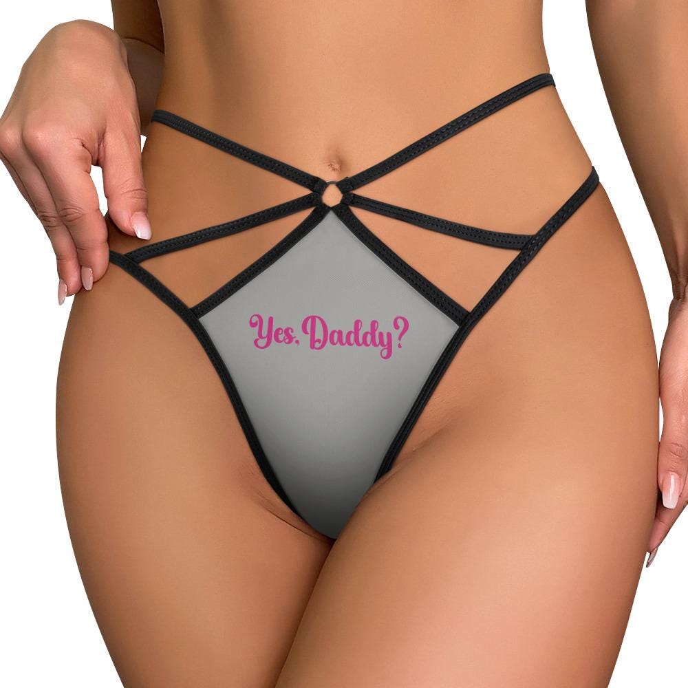 Yes Daddy Thong Sexy BDSM Lingerie | DDLG Daddys girl Submissive Panty, Underwear, Kinky Roleplaying, Hotwife Gift for her, Surprise Him