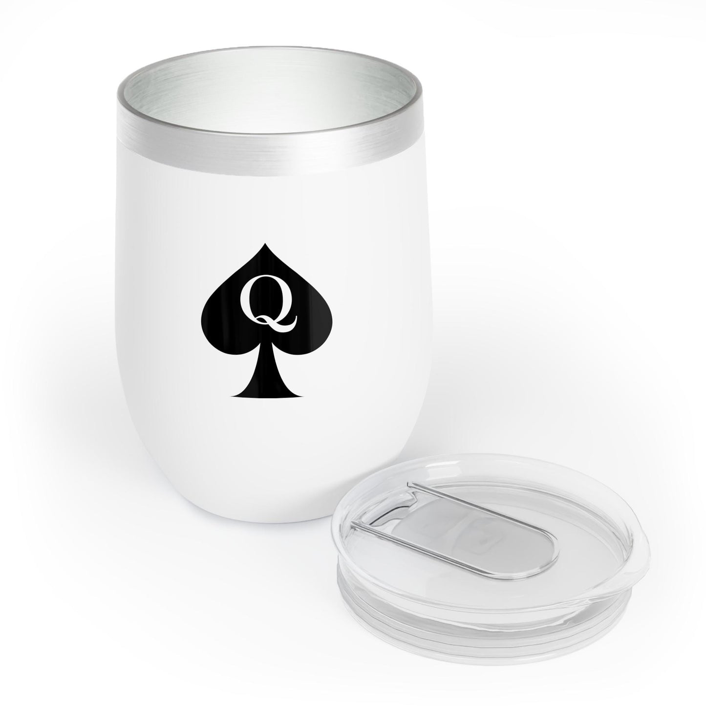 Queen of Spades Wine Tumbler 12oz QOS Hotwife Lifestyle Cup Cuck Bull Symbol Stainless Steel Insulated Drinkware Swinger Gift Stemless