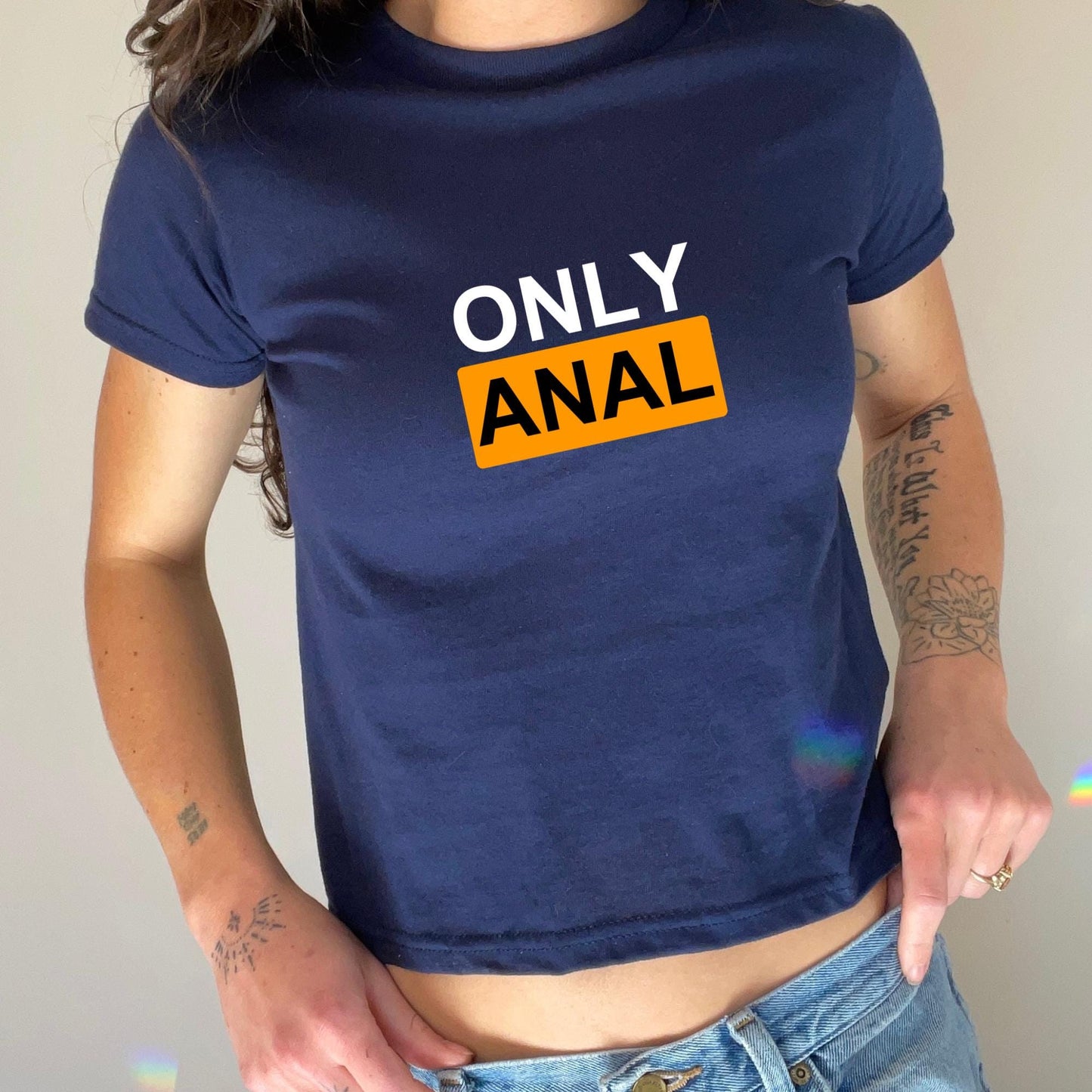 ONLY ANAL Sexy Baby Tee Y2K | Anal Only Crop Top for Roleplay & Adult Fun | Gag Gift for Hot Wives, Horny Girlfriends