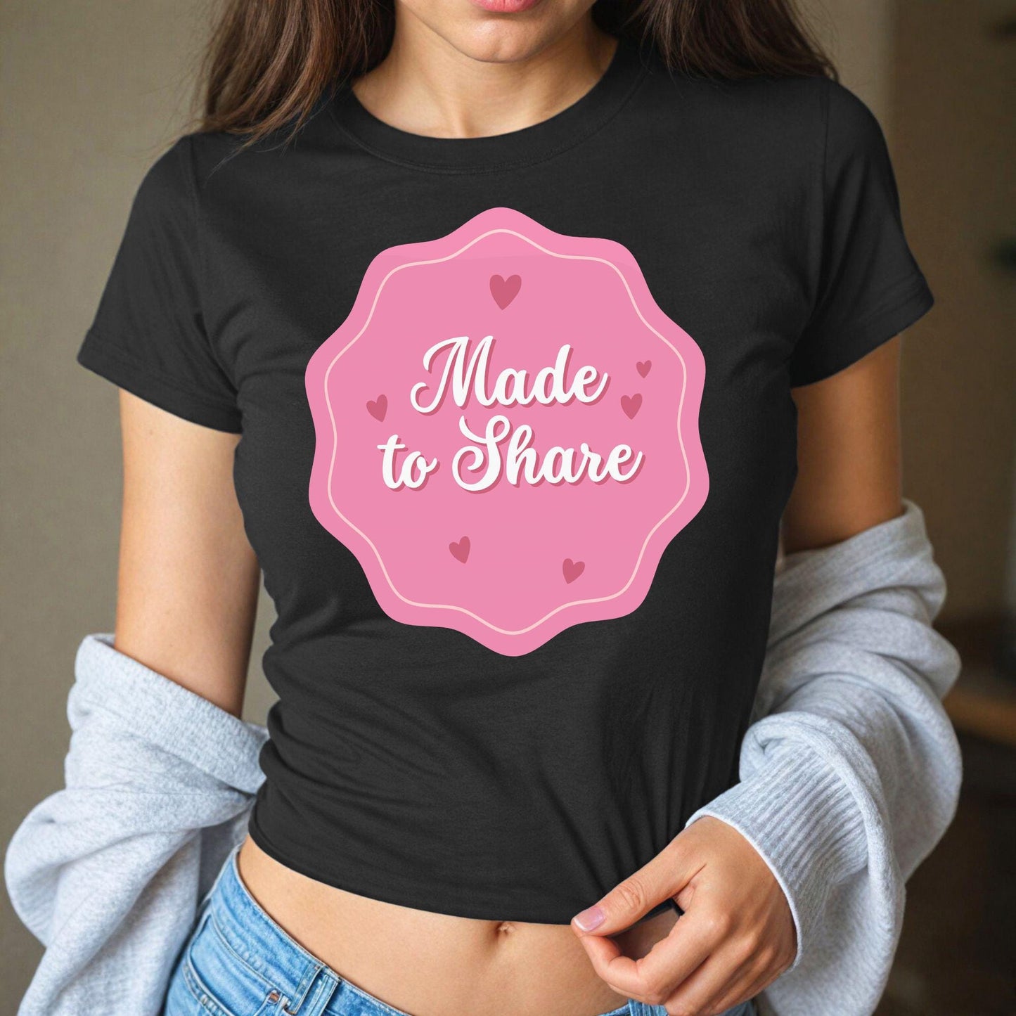 Made to Share QOS Cute T shirt, Sexy Y2K baby Tee, Hotwife Queen of Spades Swinger apparel, gift idea for her, Wife, GF, bull roleplaying