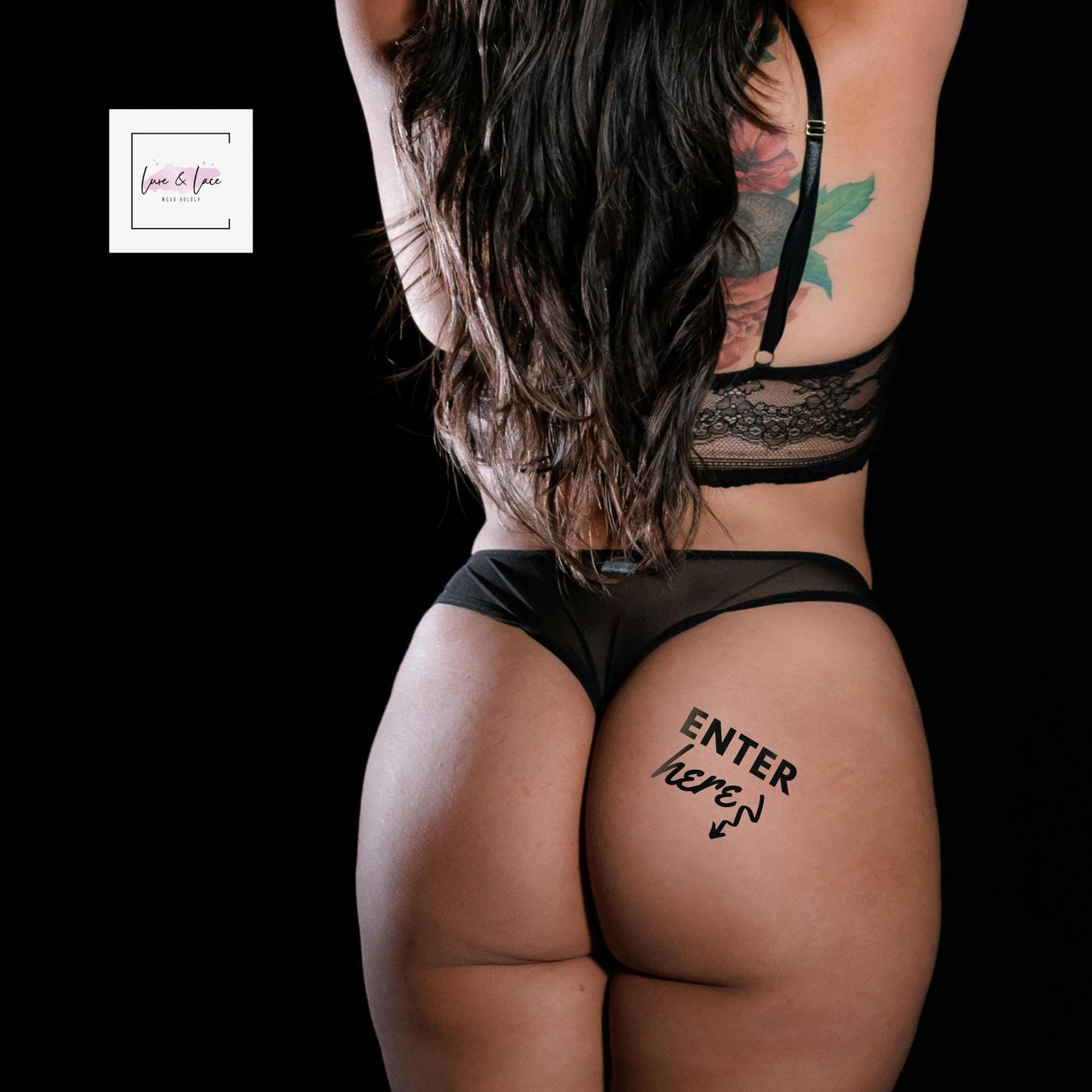 10X Temporary Sexy Tattoo Enter Here| Funny Cute Tattoo, Wife Naughty fun, BDSM Roleplaying sex QOS, Couple, Gift idea for her