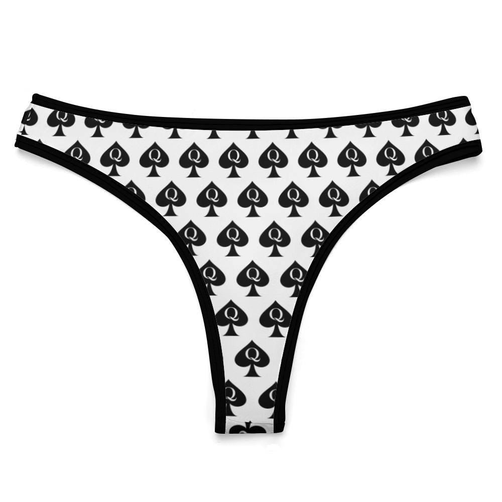 Queen of Spades T-Back underwear| QOS Hotwife Underwear, Interracial Kink Lingerie, Cuckold Fantasy, BBC , Swinger Gift, Kink, Slutty Panty