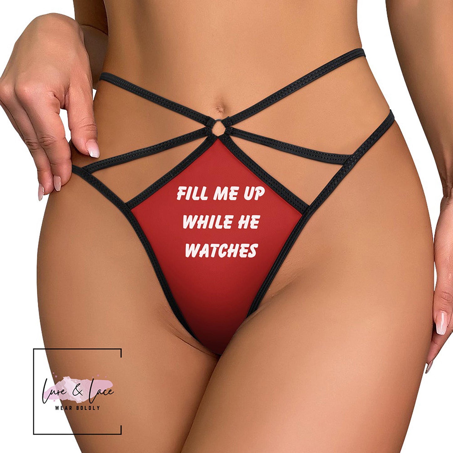 Fill me Up While He Watches Sexy Strappy Thong G-String, Naughty Lingerie Panties, Hotwife Lifestyle, Queen of Spades, Cuck