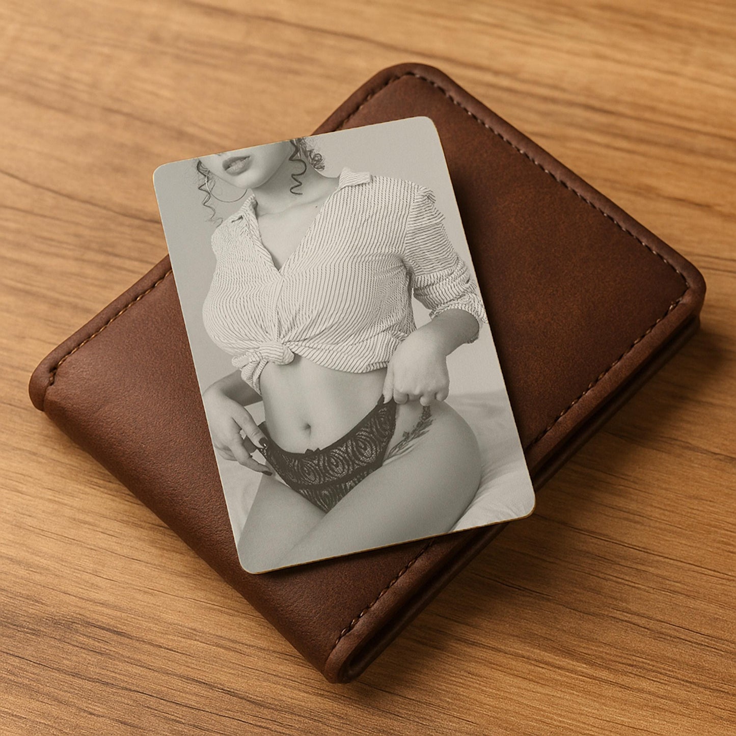 Custom Boudoir Metal Wallet Card Photo, Metal Photo Insert Gift for Him Husband Anniversary & Valentines day