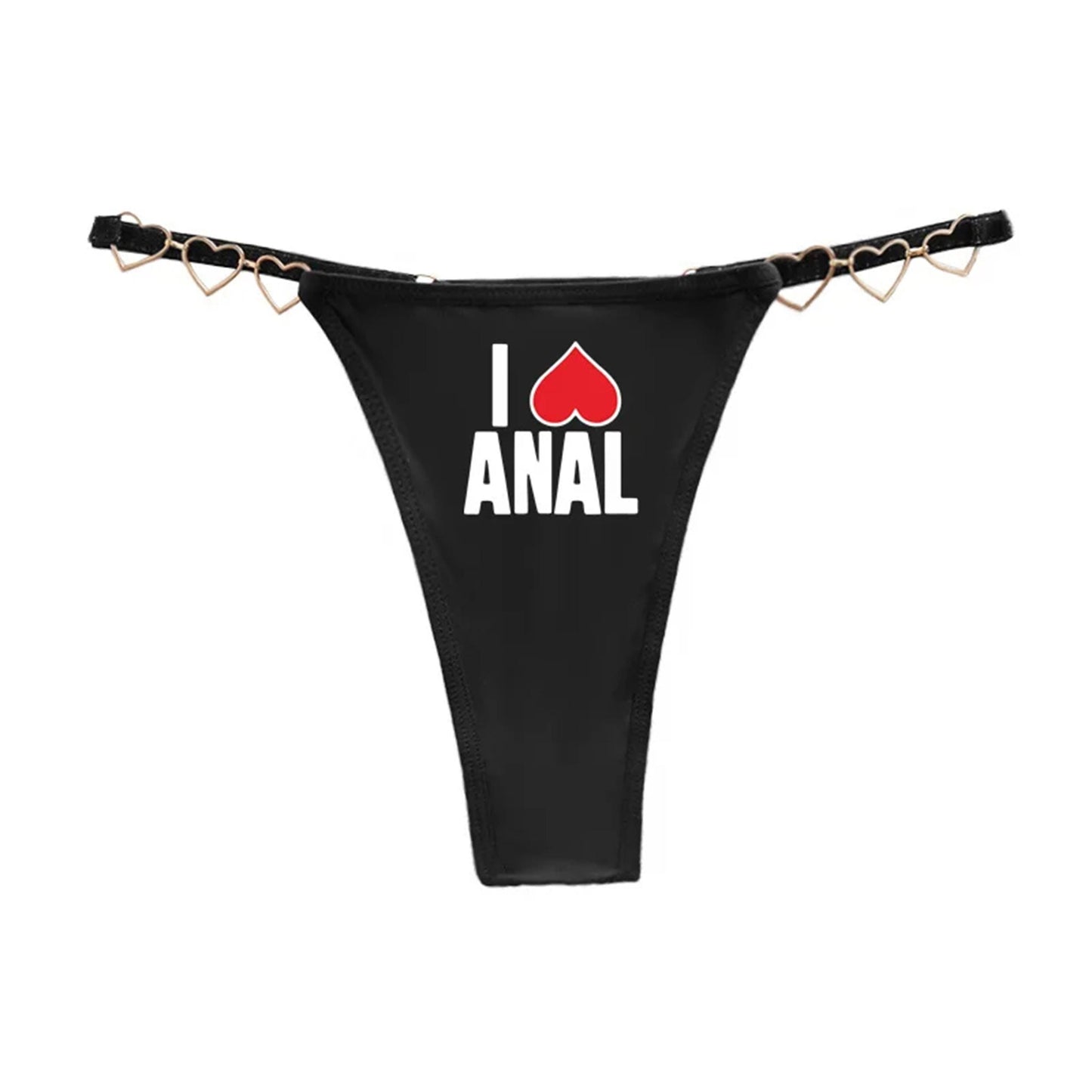 I LOVE ANAL Panties| I heart Anal sex, Thong Sexy Underwear for Roleplay & Adult Fun, anal slut gift for hot wife, girlfriends, gag gift