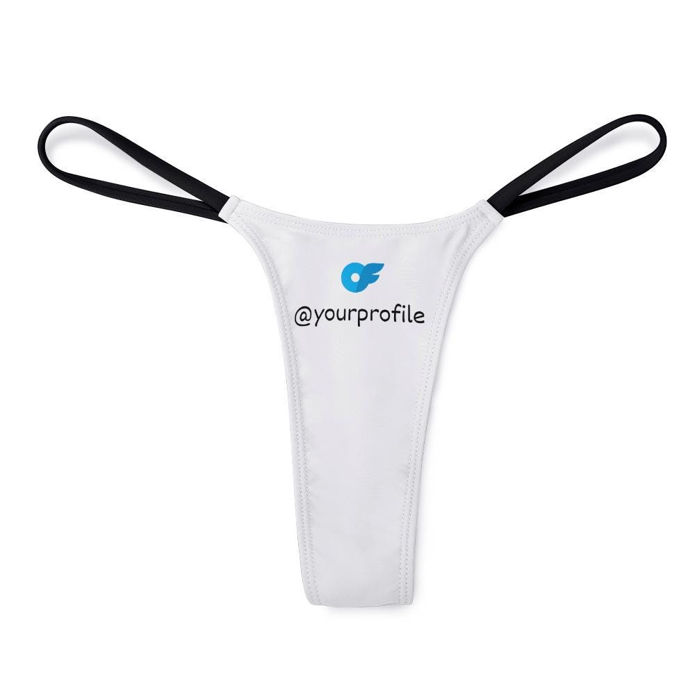Onlyfans Custom name thong, Oly Fans personalized profile name panties, Sexy underwear Gstring for adult content creator models, marketing