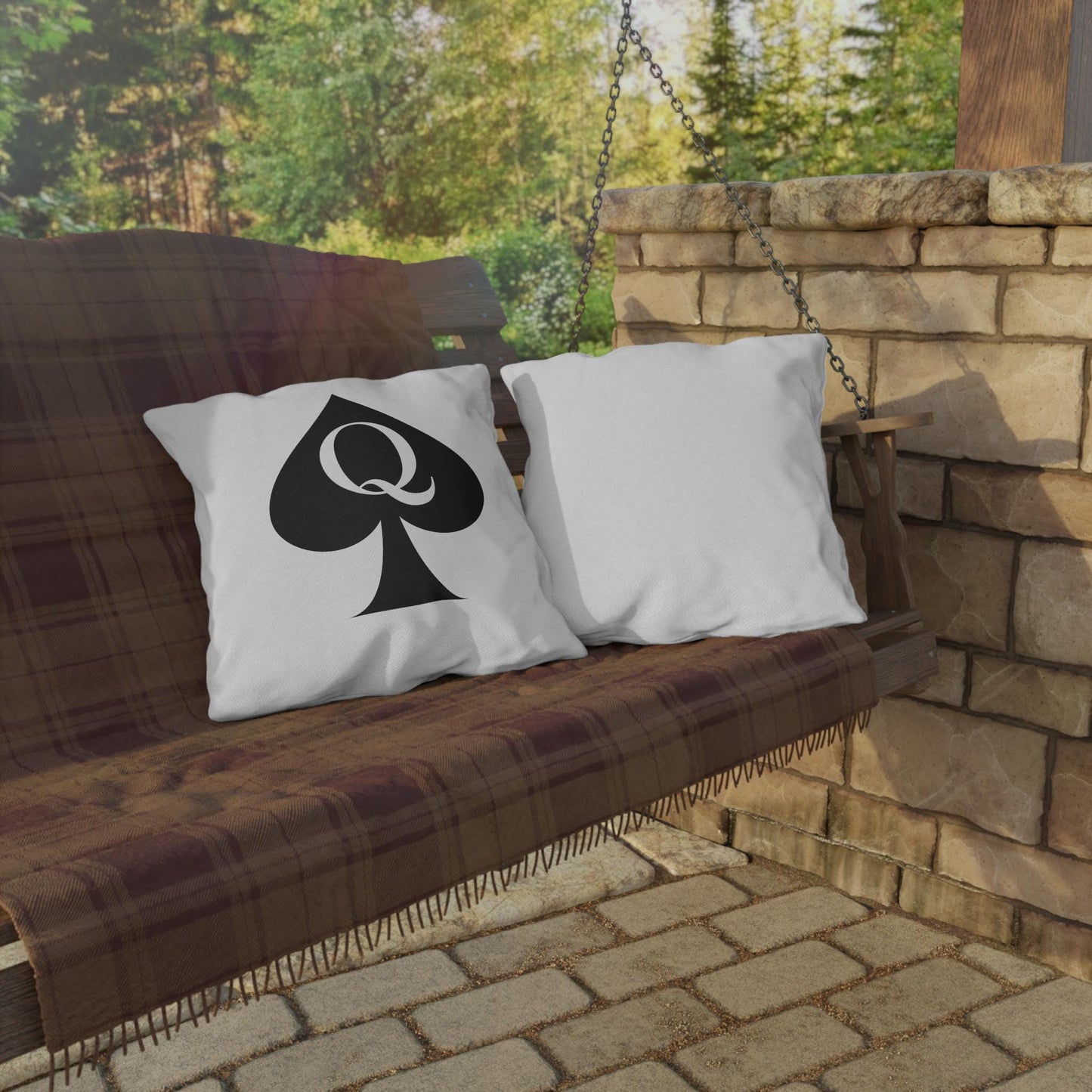 Queen of Spades Outdoor Pillow QOS Hotwife Patio Decor Cuck Bull Lifestyle Cushion Water UV Resistant Double Sided Print Swinger Vibe