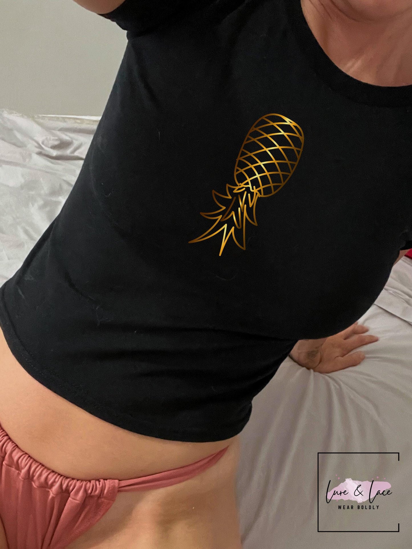 Upside pineapple Tshirt, swinger lifestyle Sexy Y2K Cute baby Tee, aesthetic Gift idea for her, wife, girlfriend, Naughty funny couple shirt