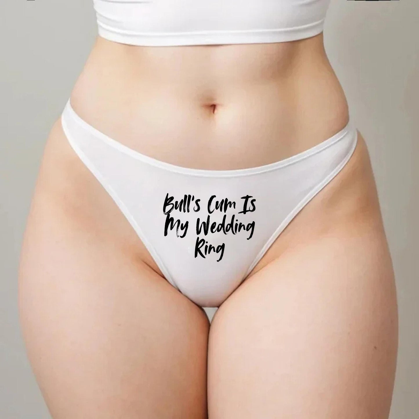 Bulls cum is my wedding ring Thong | Hotwife lifestyle QoS Panties, Sexy Gift Idea for Wife, Queen of Spades, cuck husband Underwear
