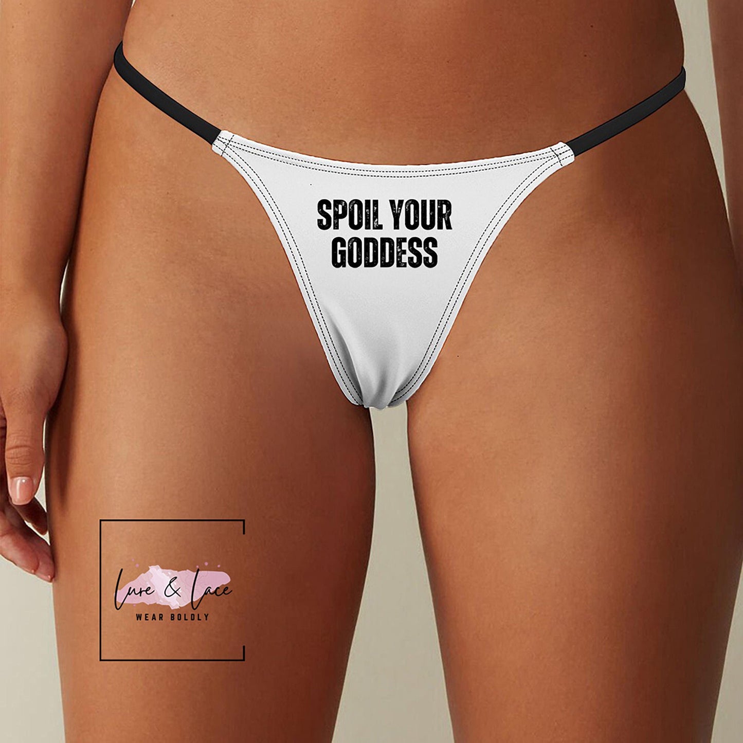 Spoil Your Goddess Sexy Thong, Femme G-String, Naughty Lingerie Panties, Date Night Underwear