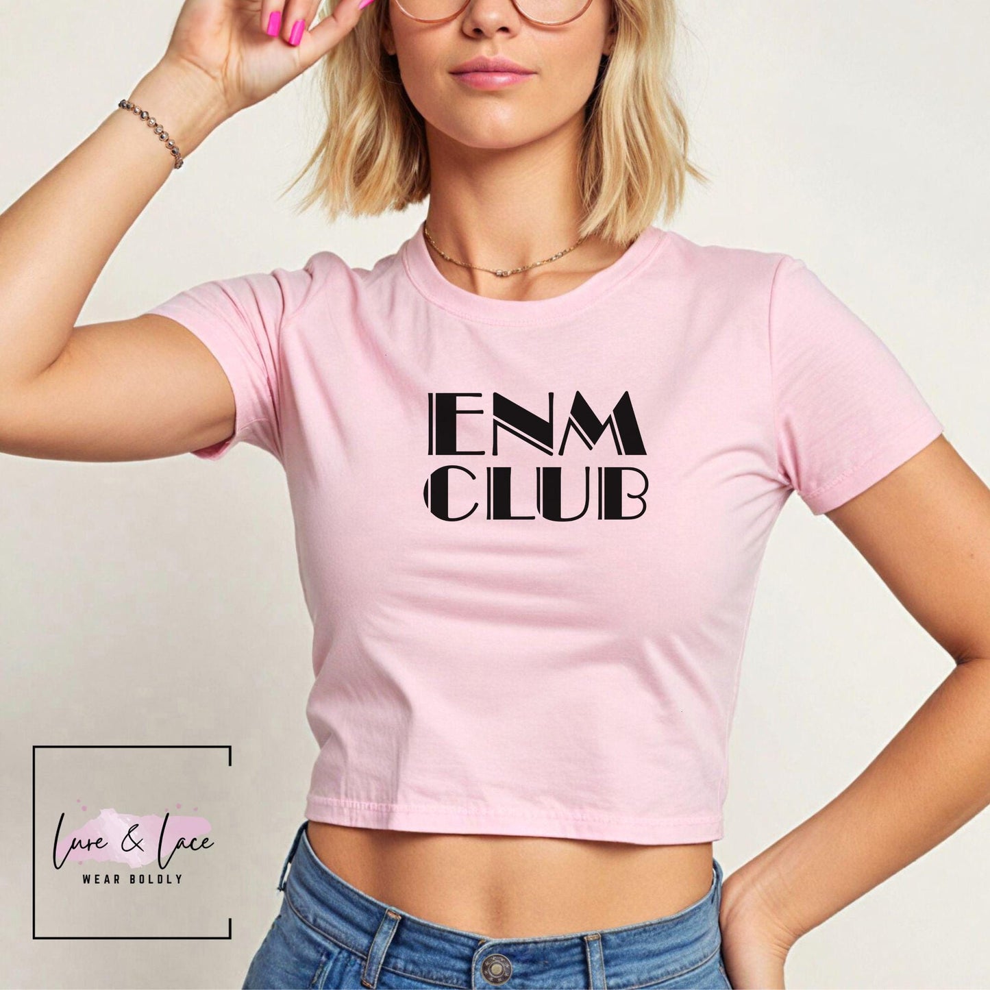 ENM club Y2K Sexy Cute Baby Tee Crop Top, Ethical Non Monogamy Apparel