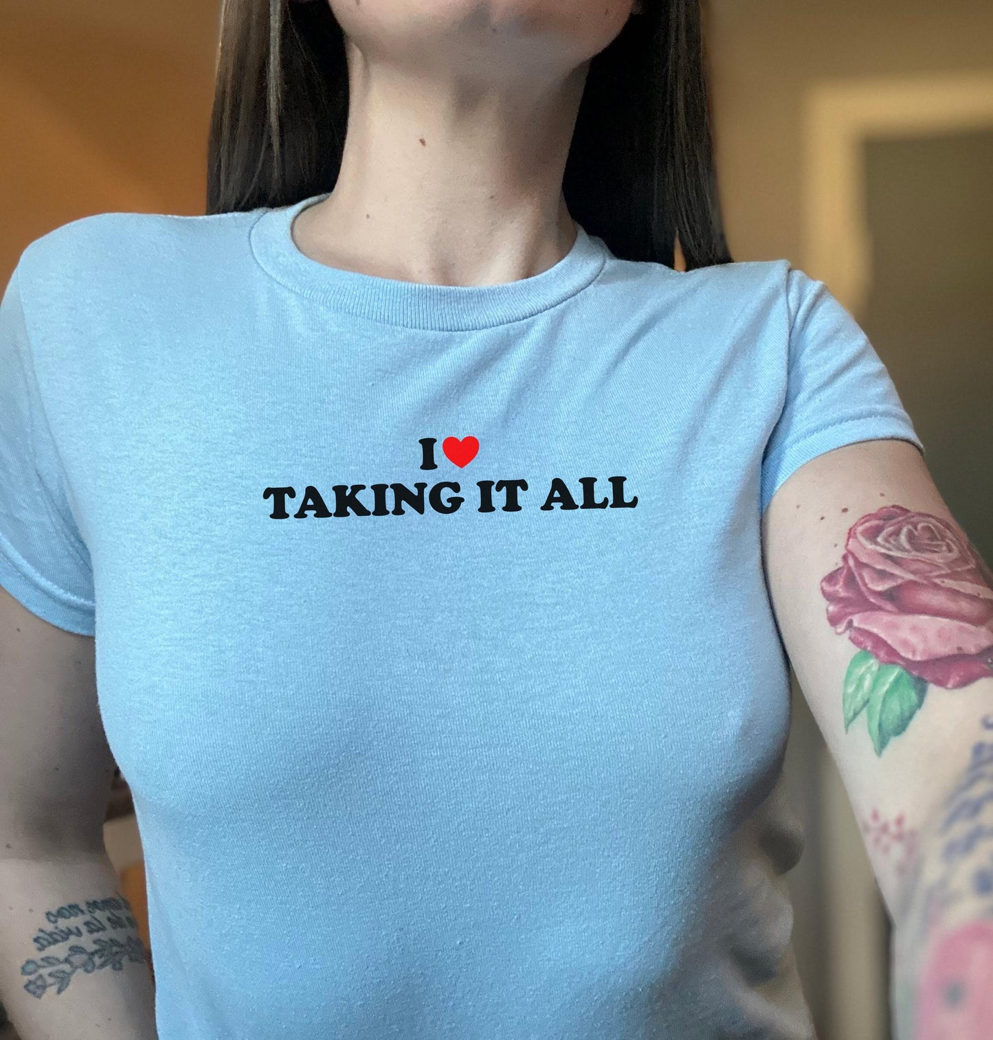 I Love Taking It All Y2K Crop Top Submission Hotwife Deep Pleasure Cock Worship Kink Bold Sexy Shirt Gift Idea for Her