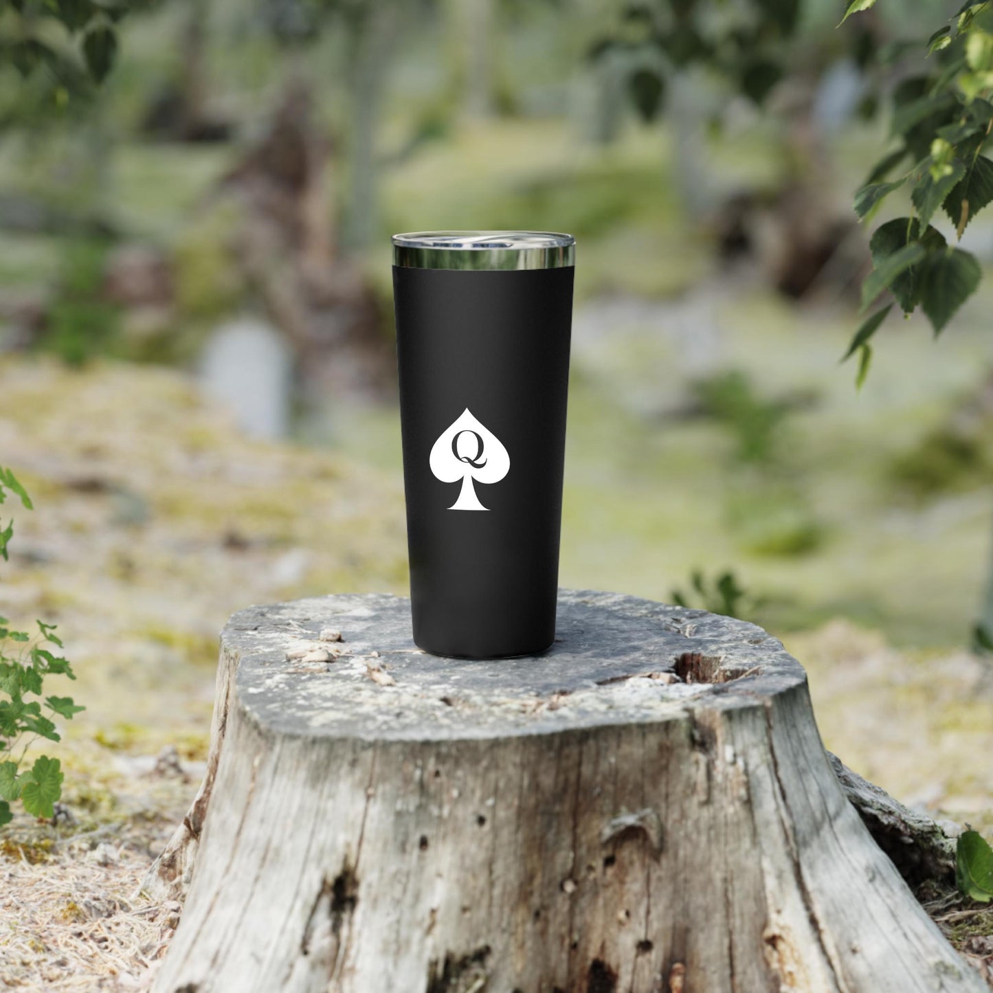 Queen of Spades Copper Vacuum Tumbler 22oz QOS Hotwife Lifestyle Cuck Bull Stainless Steel Insulated Mug with Lid BPA Free Swinger Gift