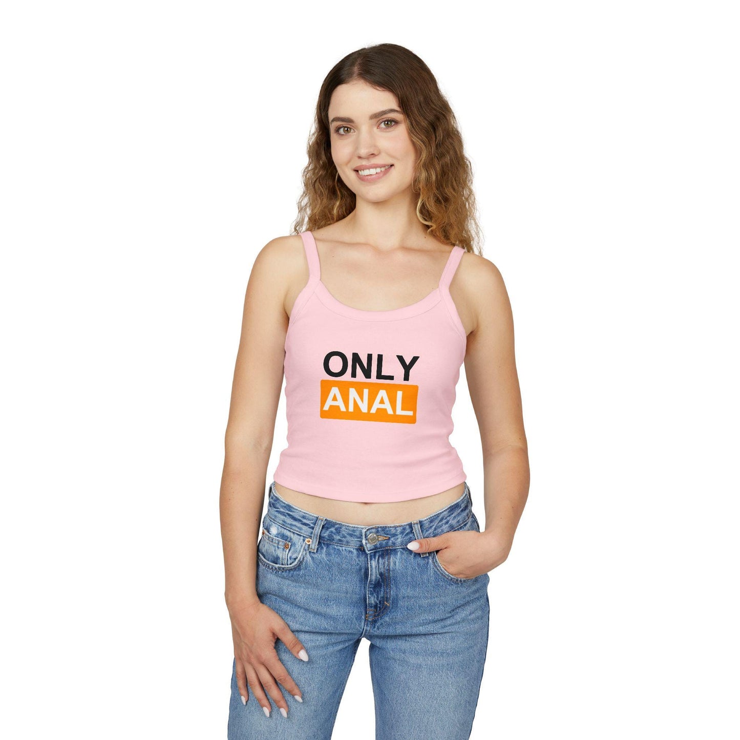 ONLY ANAL Spaghetti Strap Tank | Anal Only top| Sexy Tee for Roleplay & Adult Fun, anal slut gift for wife and horny girlfriends, gag sex