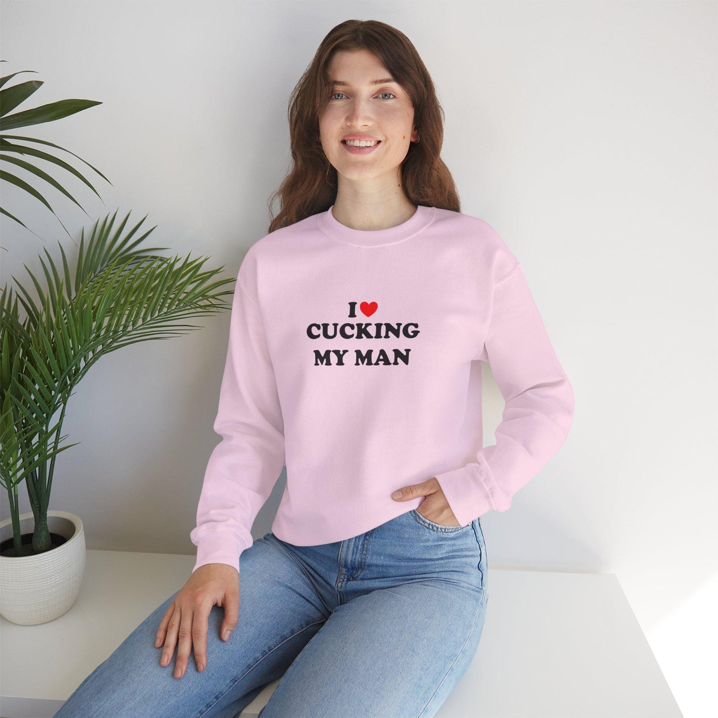 I Love Cucking My Man Crewneck Sweatshirt, Cuckold Hotwife Swinger Lifestyle Power Play Submission Gift Idea for Her, cuckold bull gift