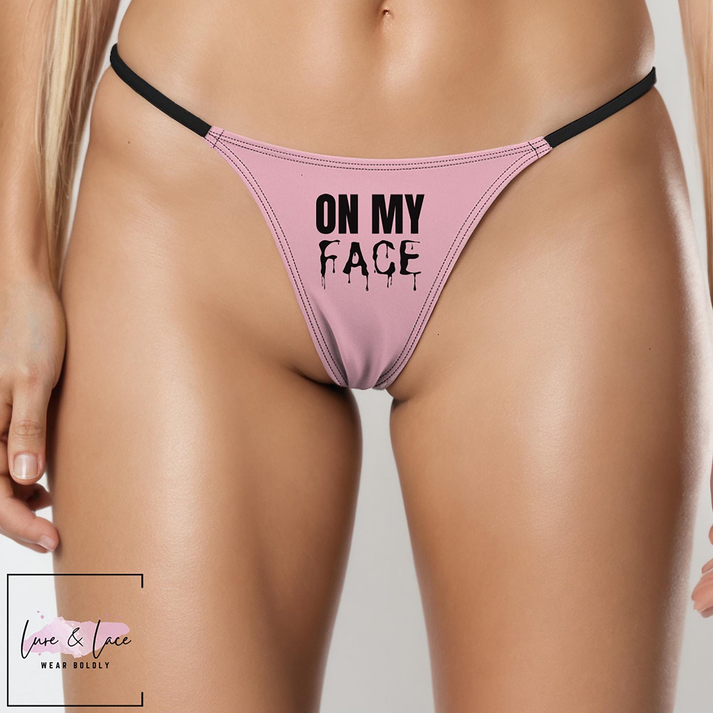 On My Face Sexy Thong G-String, Naughty Lingerie Panties, Date Night Underwear