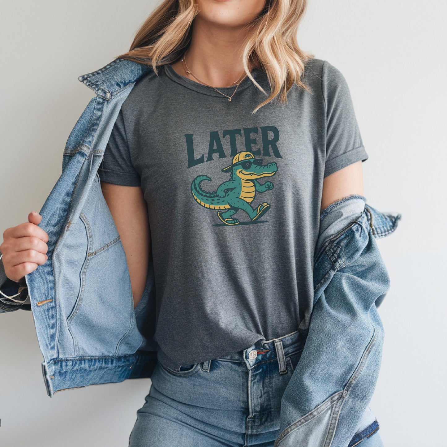 Later Gator T-Shirt Funny Alligator Shirt for Men Women, Retro Sarcastic Graphic Tee, Cute Southern Gator Pun Shirt, Florida Gift Idea