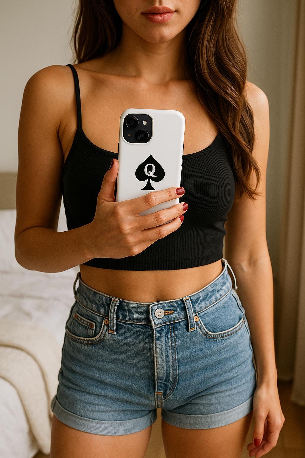 Queen of Spades Tough Phone Case, QOS Hotwife Lifestyle Cuck Bull Symbol, Glossy Protective Cover, Swinger Lifestyle Pineapple