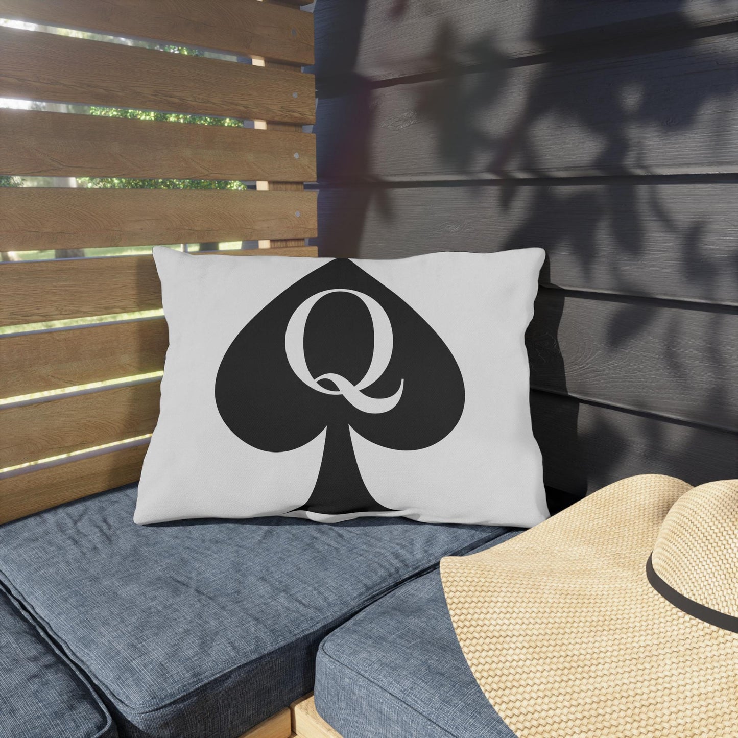 Queen of Spades Outdoor Pillow QOS Hotwife Patio Decor Cuck Bull Lifestyle Cushion Water UV Resistant Double Sided Print Swinger Vibe