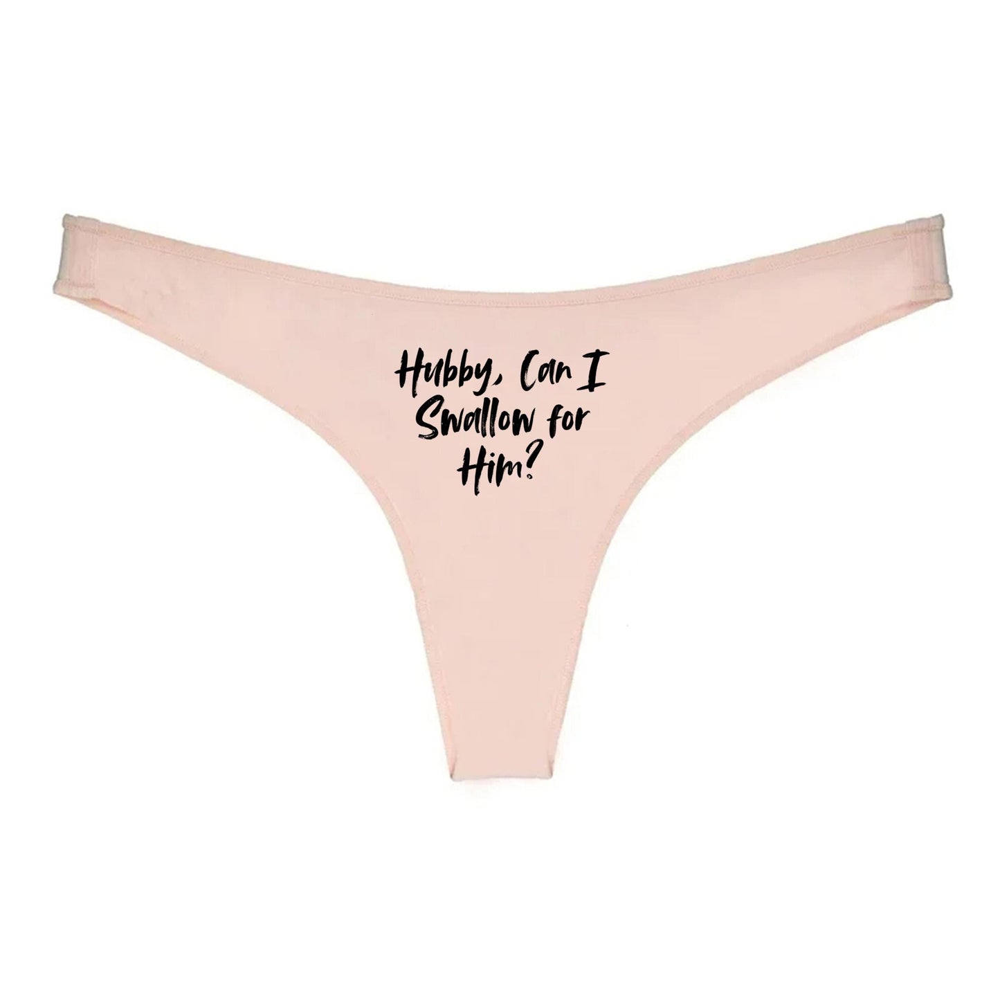 Hubby Can I swallow for Him Thong | Hotwife lifestyle QoS Panties, Sexy Gift Idea for Wife, Queen of Spades, cuck husband Underwear