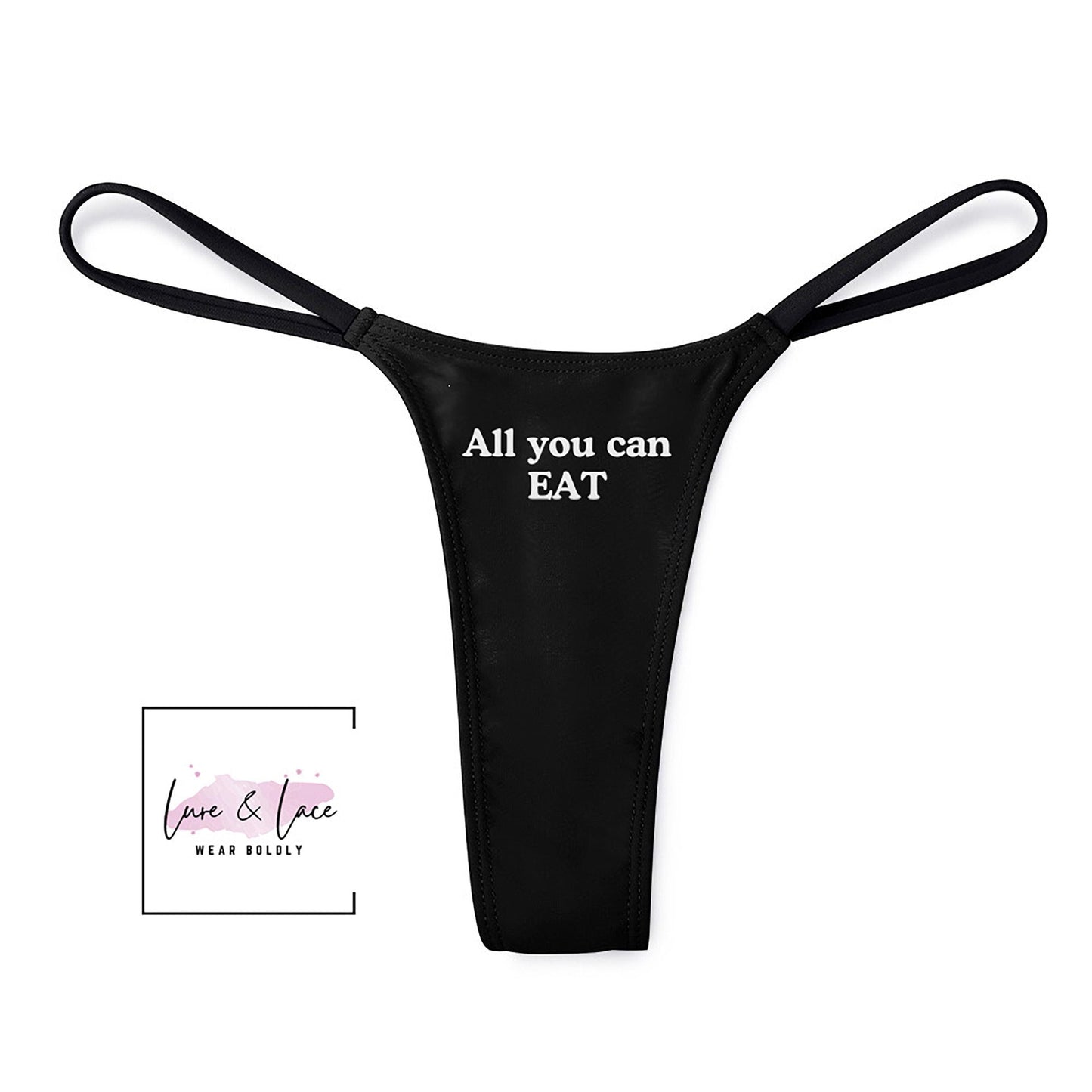 All You Can Eat Sexy Thong G-String, Oral Lovers Naughty Lingerie Panties, Date Night Underwear