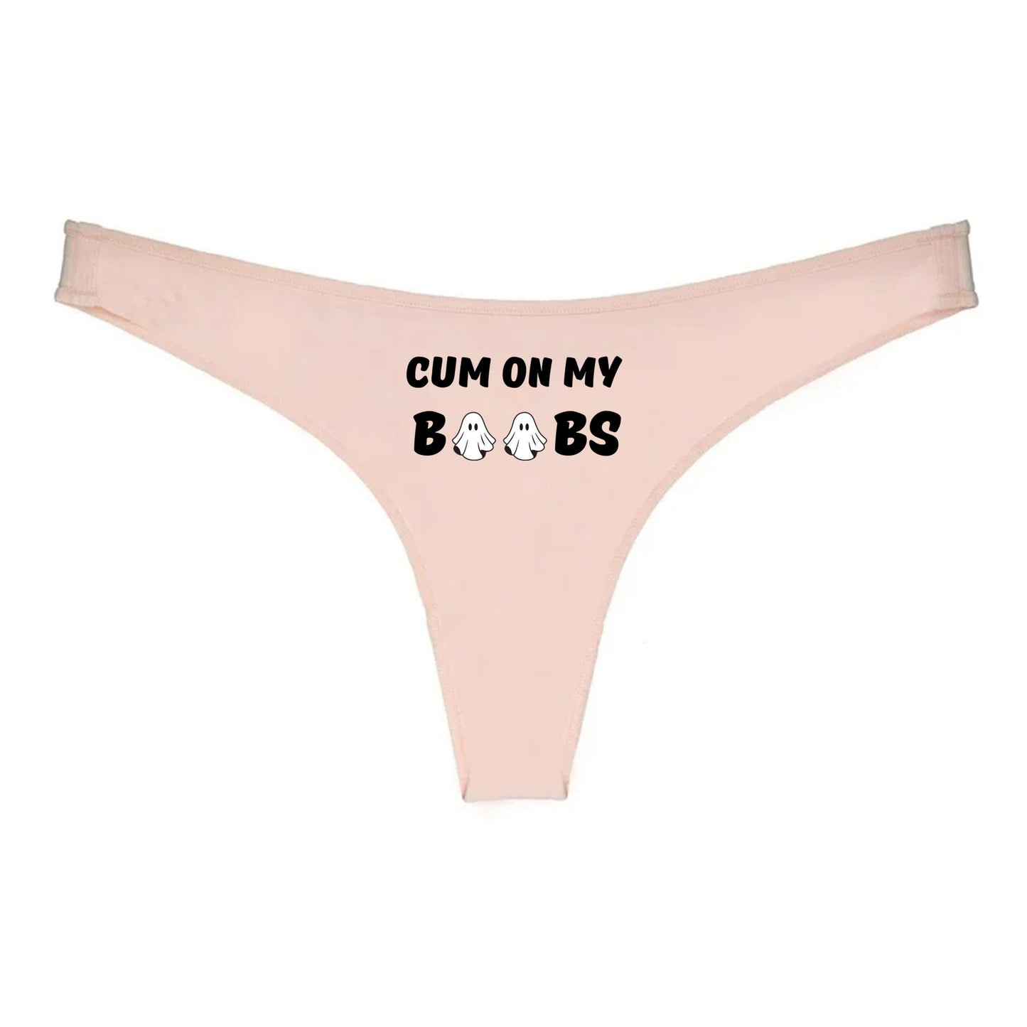 Halloween Sexy Cum On my Boobs Thong | Hotwife lifestyle QoS Panties, Sexy Gift Idea for Wife, Queen of Spades, cuck husband Underwear