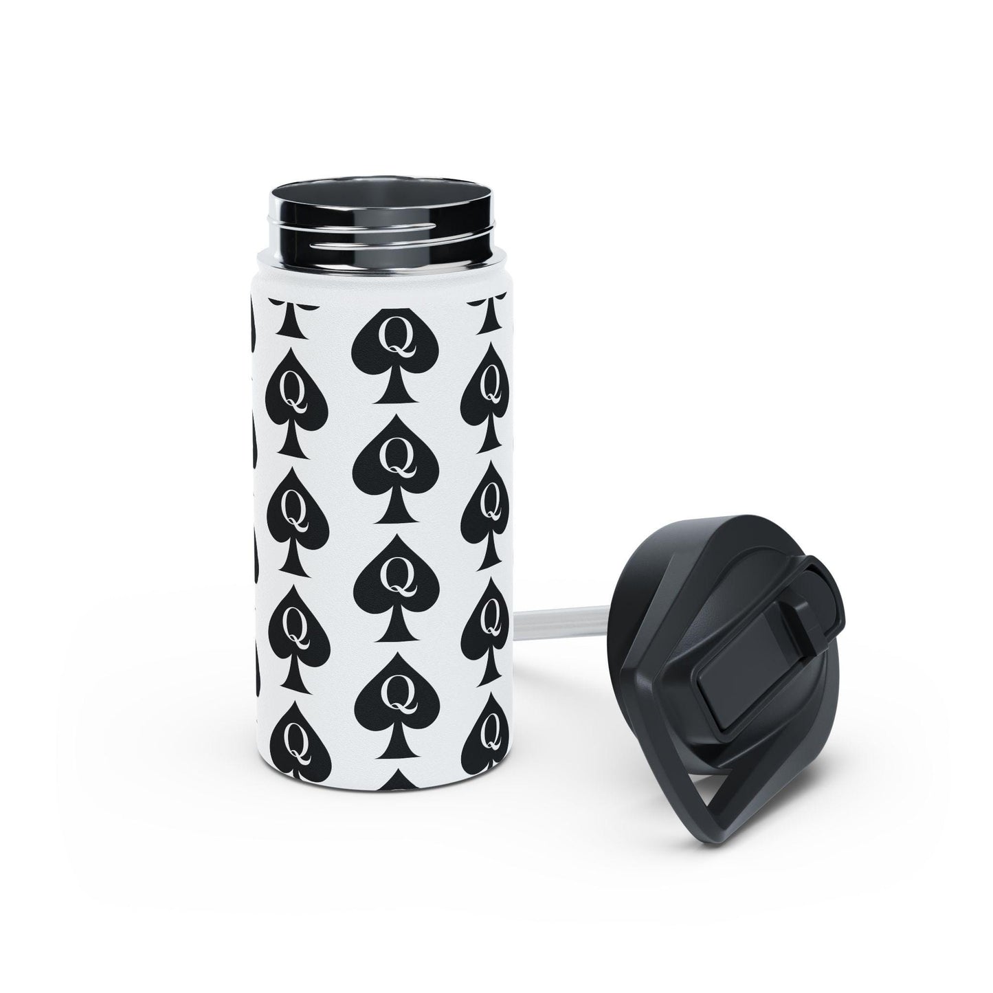 Queen of Spades Stainless Steel Water Bottle QOS Hotwife Lifestyle Cuck Bull Symbol 12oz 18oz 32oz Twist Lid Insulated Swinger Gift