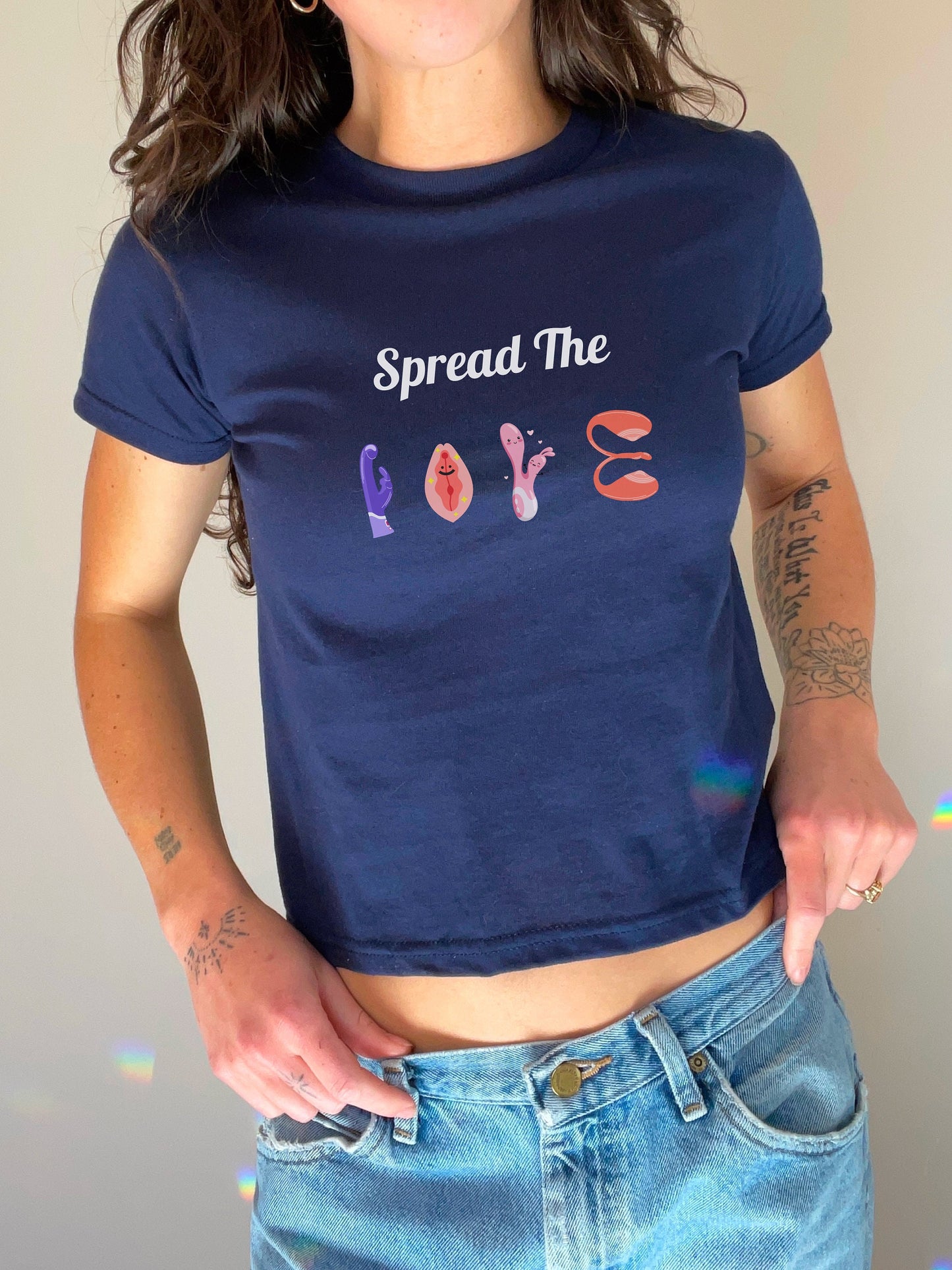 Sexy Bachelorette Vibrator T-Shirt Spread the love | Naughty Adult Humor & Gag Gift | Shirt for Her, gift for girlfriend and wife
