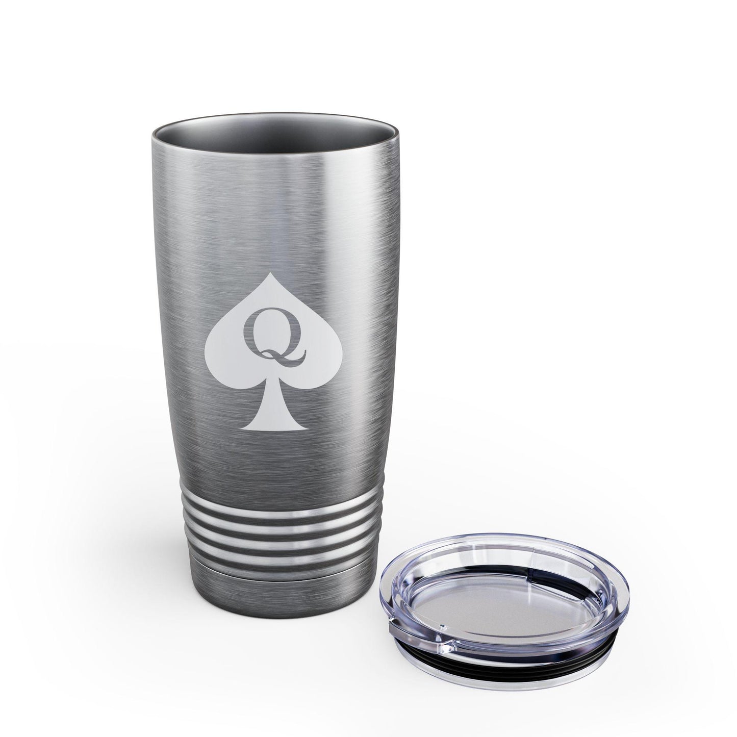 Queen of Spades Ringneck Tumbler 20oz QOS Hotwife Lifestyle Cuck Bull Drink Cup Glossy Stainless Steel Narrow Mouth Swinger Travel Mug