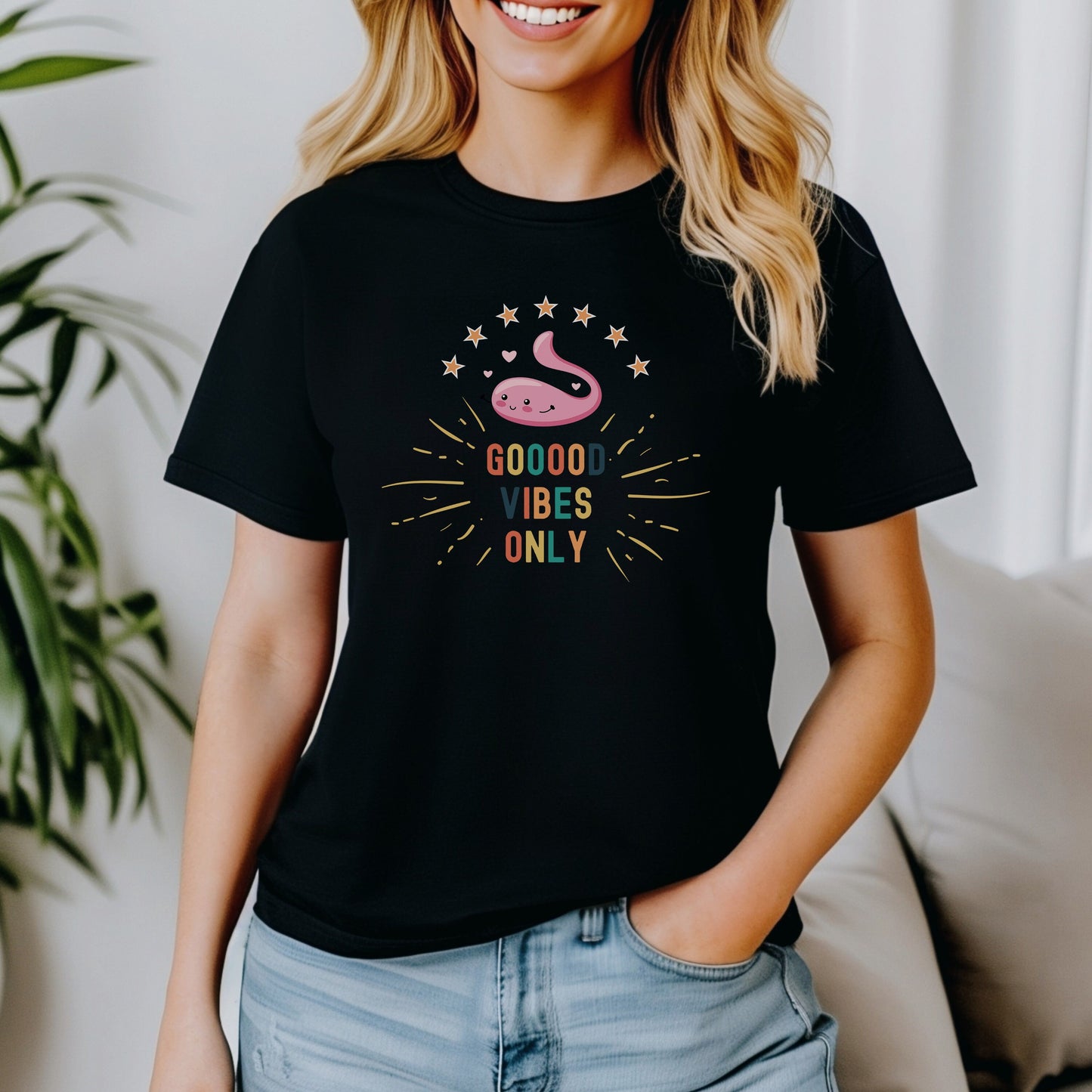 Funny Vibrator Tshirt Good Vibes Only Dildo Tee | Naughty Humor Adult Shirt, Bach Party Gag Gift for Fun Lovers, Horny women, hotwife MILF
