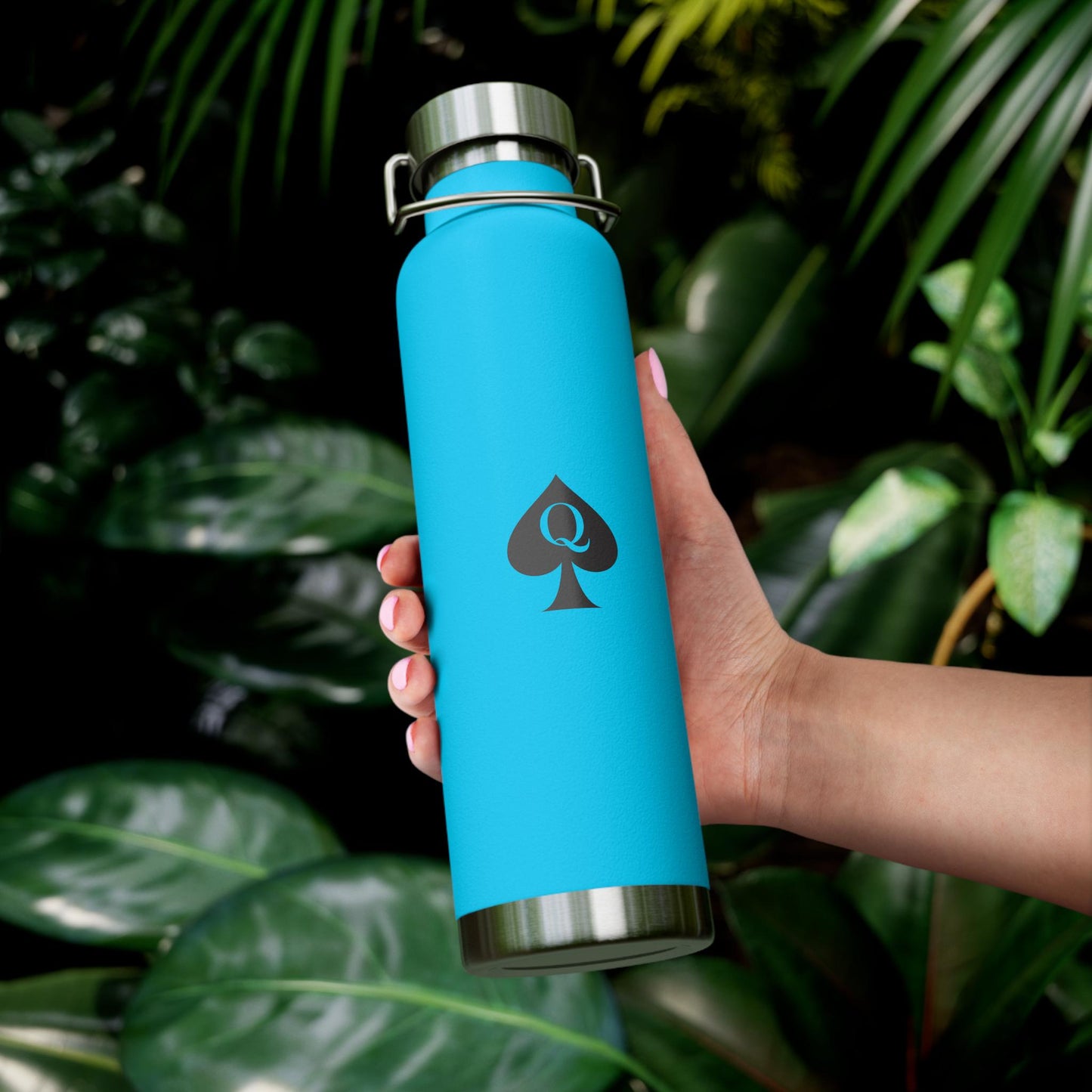 Queen of Spades Copper Vacuum Bottle 22oz QOS Hotwife Lifestyle Cuck Bull Insulated Water Bottle Spill Proof BPA Free Swinger Gift