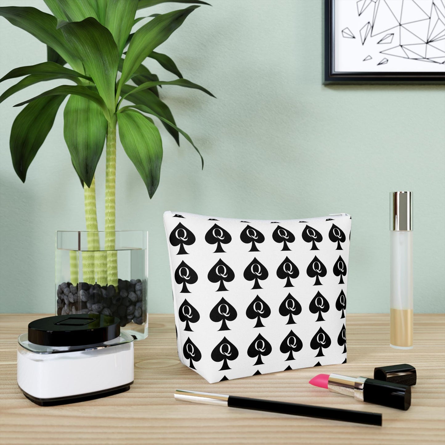 Queen of Spades Cotton Cosmetic Bag | Hotwife BBC Travel Pouch, QOS Makeup Organizer, Swinger Lifestyle Gift for Her, Pineapple Symbol