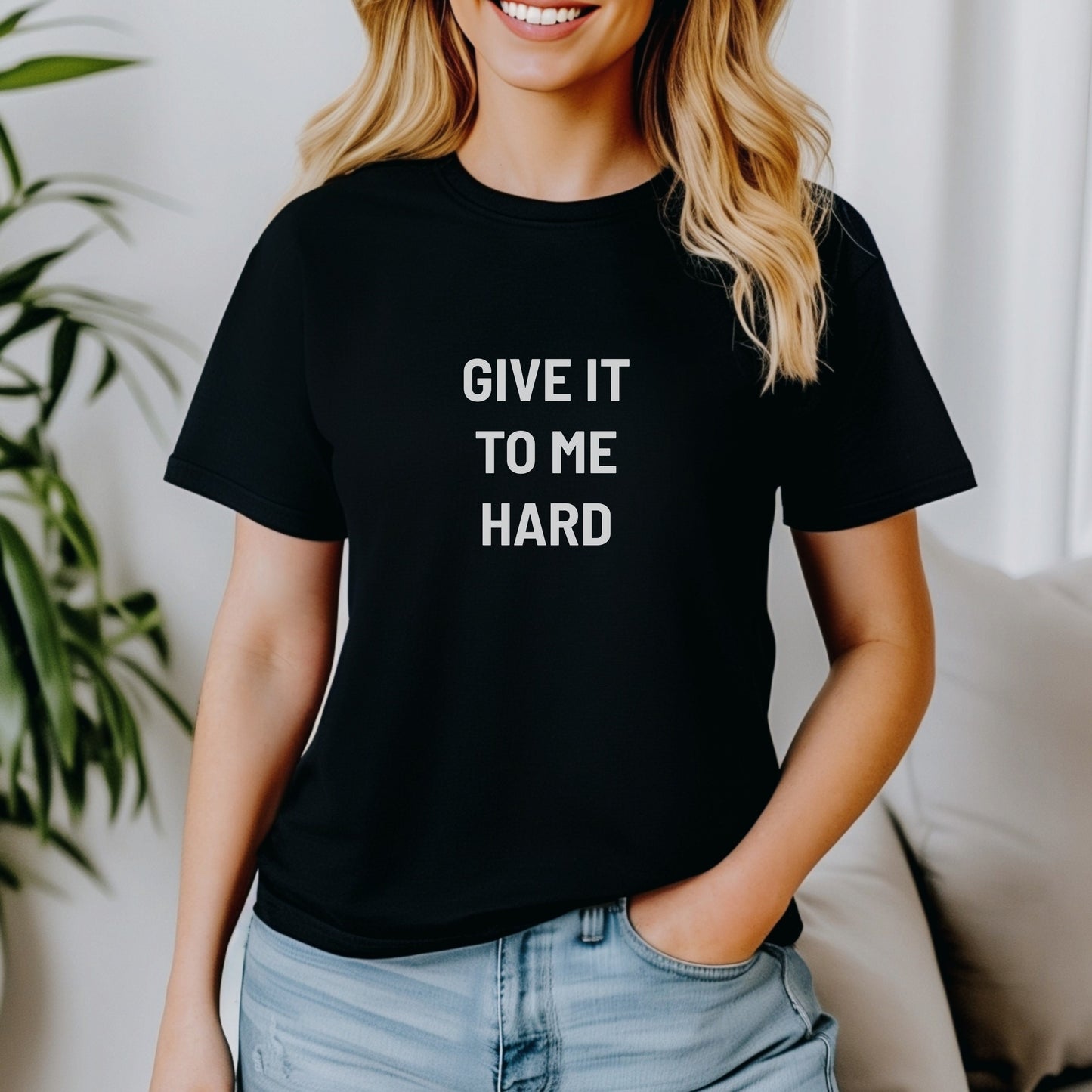 Sexy Naughty shirt, Give it to ME HARD, Bachelorette Party Shirt, Funny gift for wife and partner, Funny Saying Shirt, Sluty, Hotwife, MILF