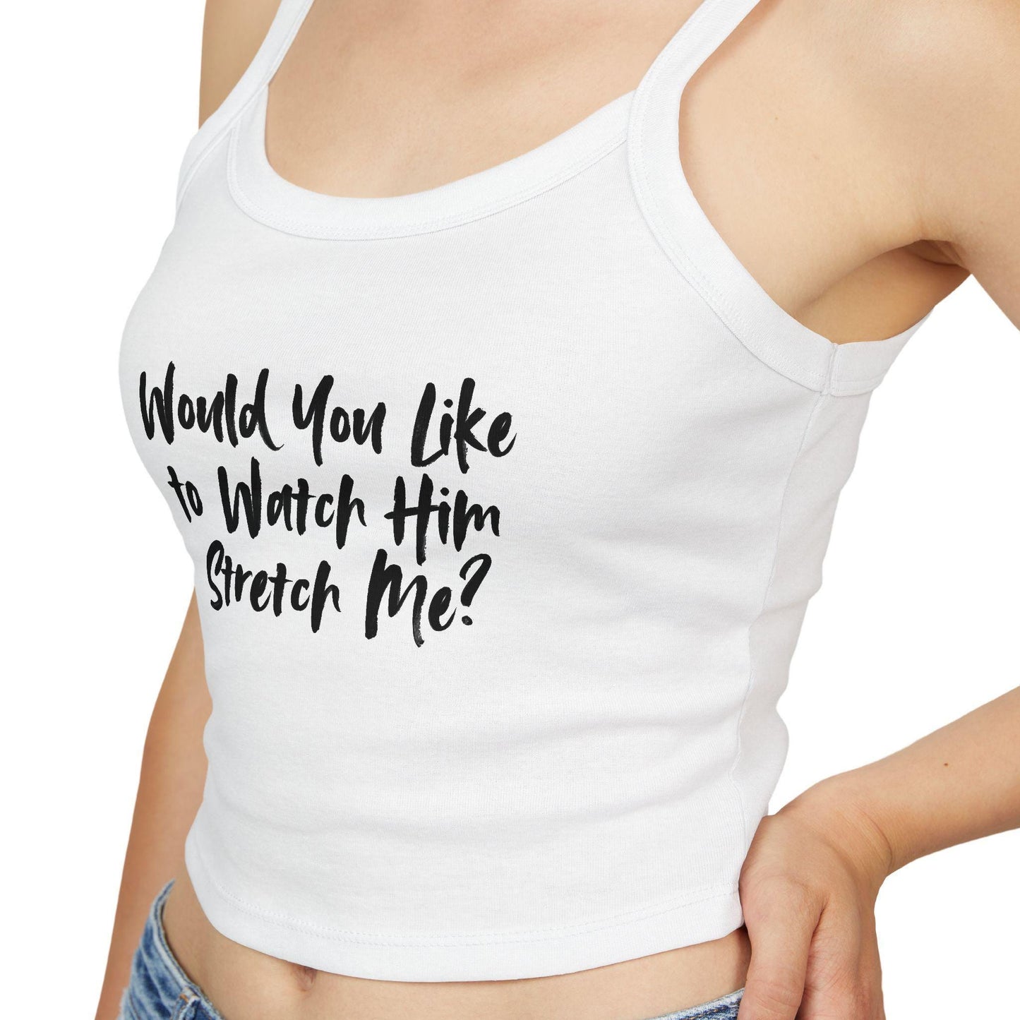 Would You Like to Watch Him Stretch Me, Hotwife Lifestyle QOS Spaghetti strap crop top, QUeen of spades bull sexy Gift idea for her, wife