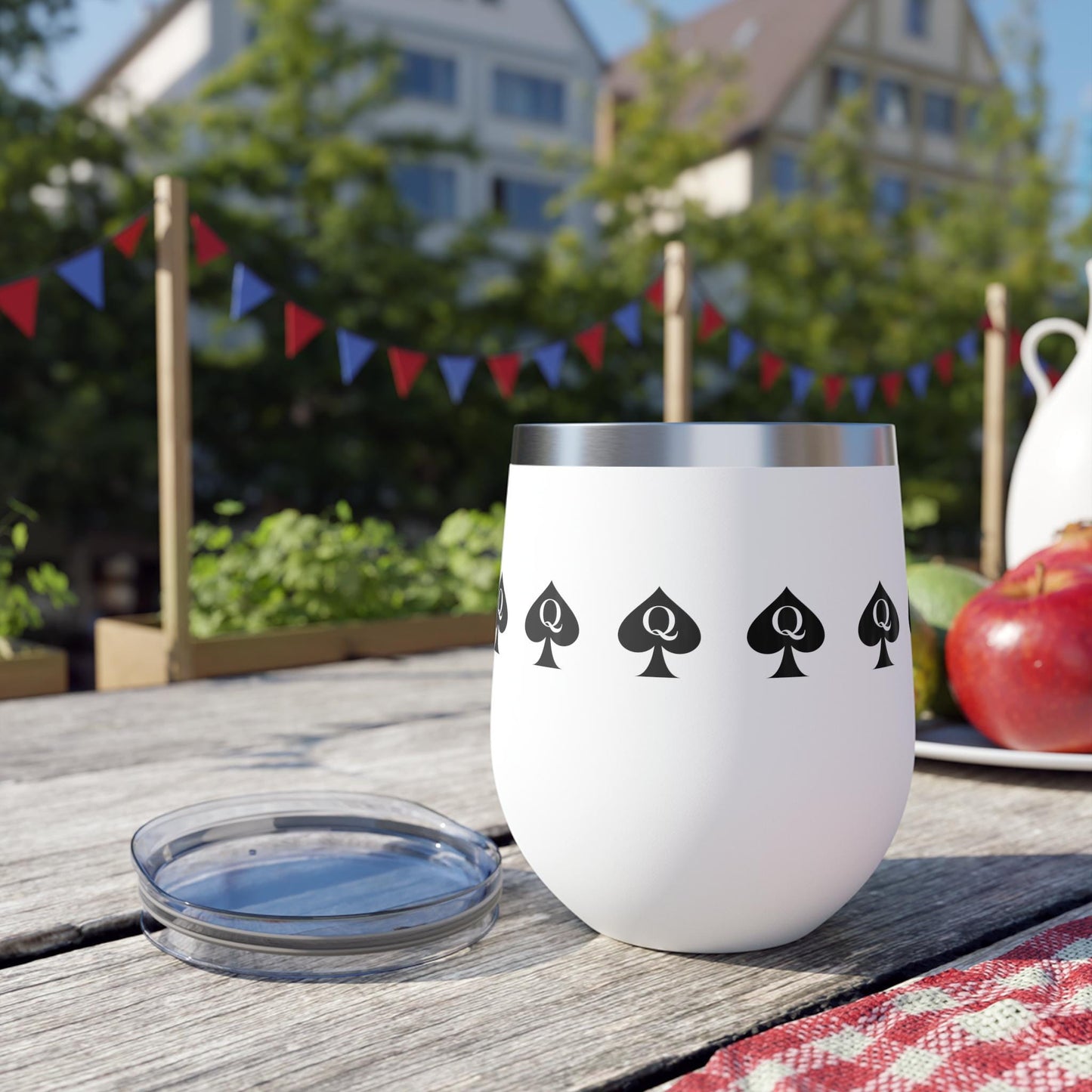 Queen of Spades Copper Vacuum Cup 12oz QOS Hotwife Lifestyle Cuck Bull Stainless Steel Insulated Drinkware BPA Free Swinger Gift