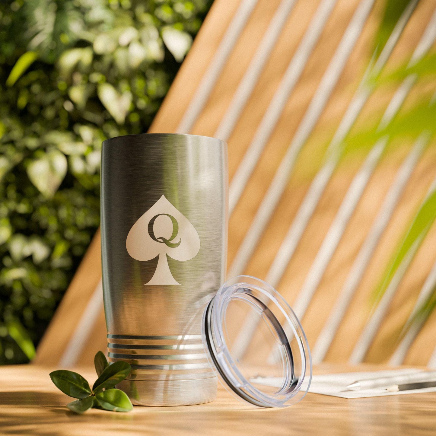 Queen of Spades Ringneck Tumbler 20oz QOS Hotwife Lifestyle Cuck Bull Drink Cup Glossy Stainless Steel Narrow Mouth Swinger Travel Mug