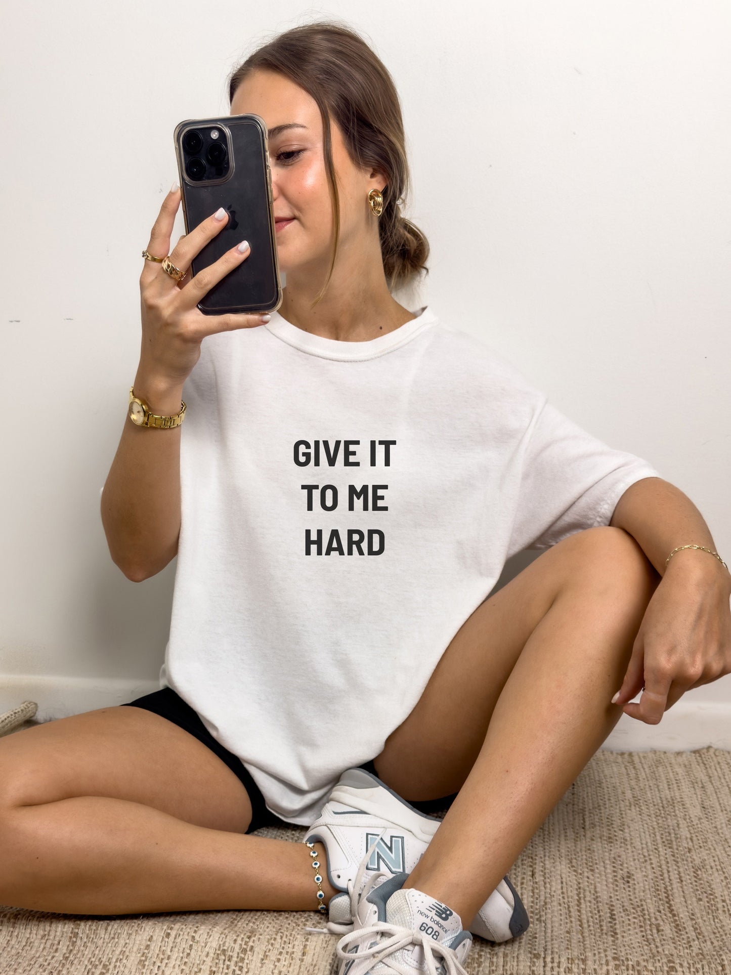 Sexy Naughty shirt, Give it to ME HARD, Bachelorette Party Shirt, Funny gift for wife and partner, Funny Saying Shirt, Sluty, Hotwife, MILF