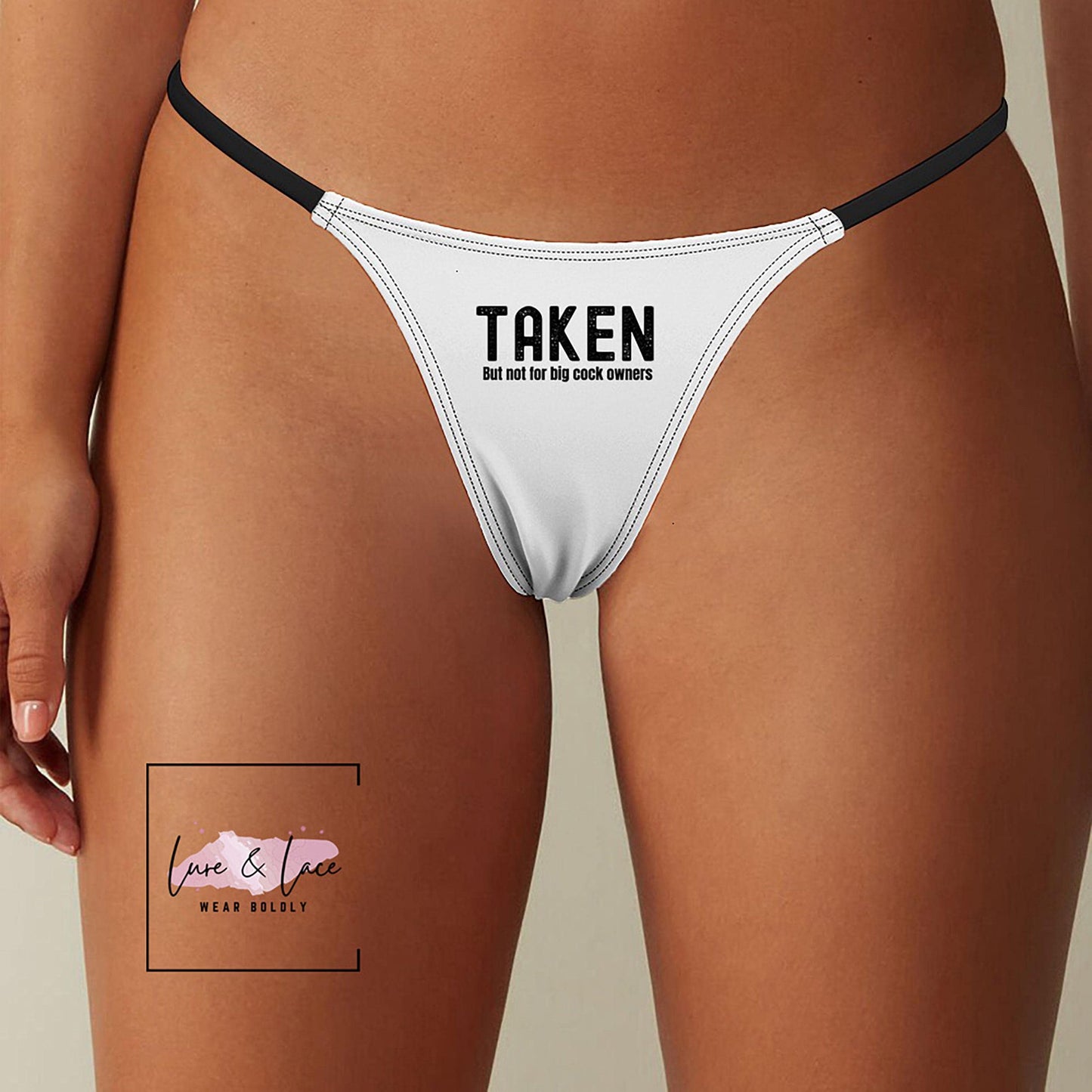 Taken But not for big cock owners Sexy Thong G-String, Naughty Lingerie Panties, Hotwife Lifestyle, Queen of Spades
