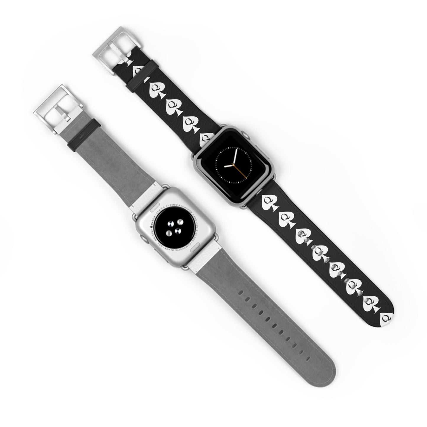Queen of Spades Leather Apple Watch Band | QOS Faux Leather Strap for Hotwife, Cuckold Lifestyle, BBC Submissive Kinky BDSM Gift for Her