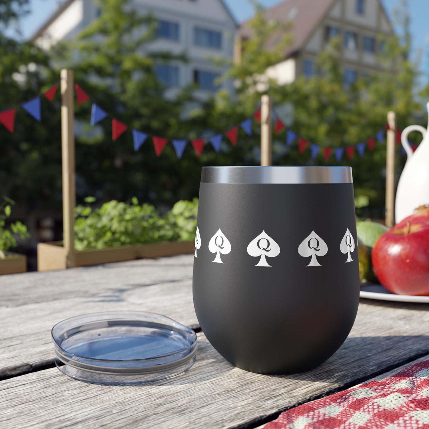 Queen of Spades Copper Vacuum Cup 12oz QOS Hotwife Lifestyle Cuck Bull Stainless Steel Insulated Drinkware BPA Free Swinger Gift