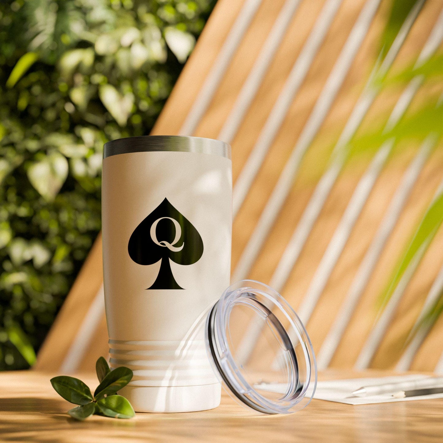 Queen of Spades Ringneck Tumbler 20oz QOS Hotwife Lifestyle Cuck Bull Drink Cup Glossy Stainless Steel Narrow Mouth Swinger Travel Mug