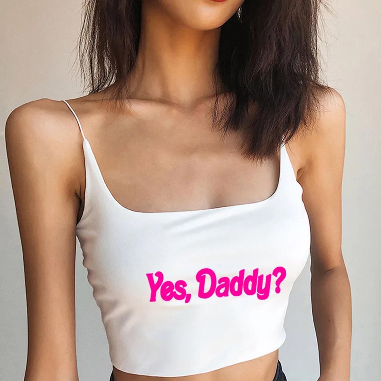 Yes daddy Cami Crop top Sexy | Sexy shirt baby girl , y2k DDGL roleplaying sex, Daddy's girl top, for Girlfriend Wife, Sex panties Daddy