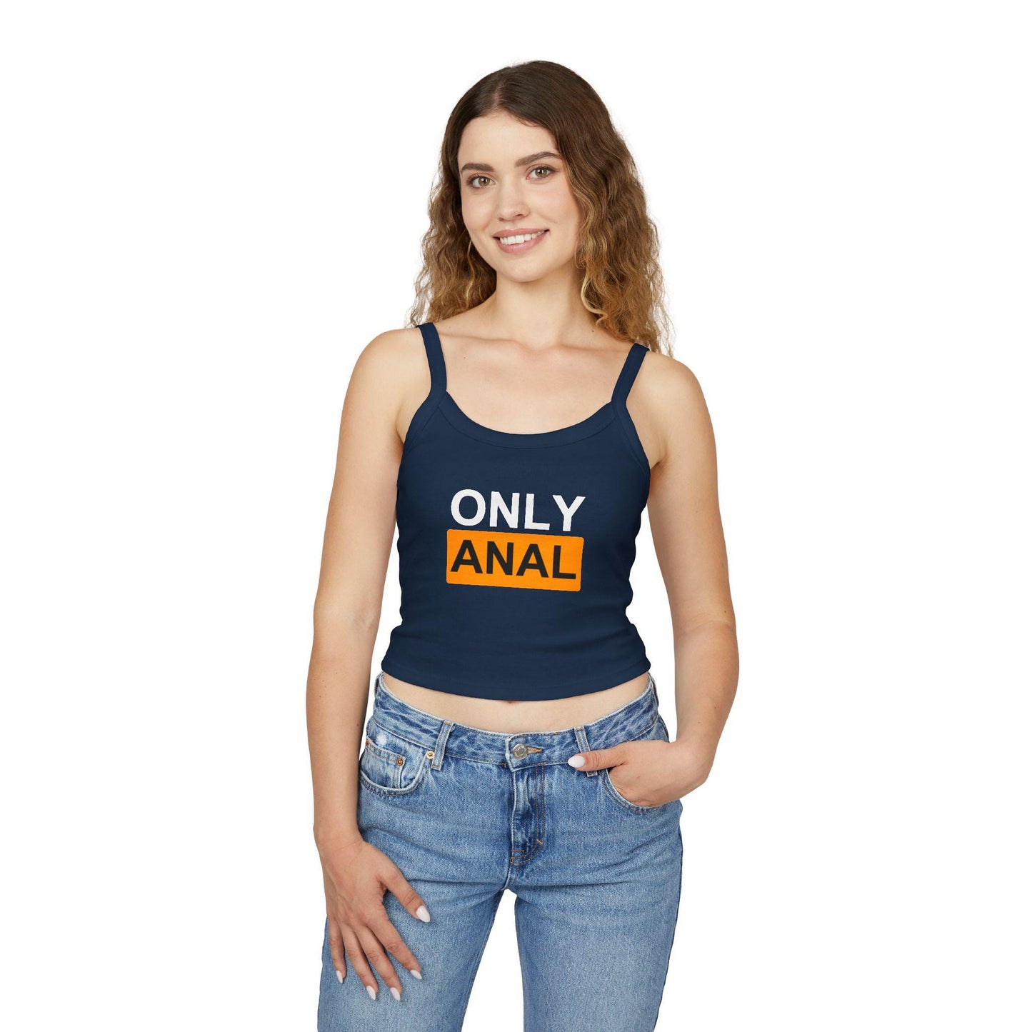 ONLY ANAL Spaghetti Strap Tank | Anal Only top| Sexy Tee for Roleplay & Adult Fun, anal slut gift for wife and horny girlfriends, gag sex